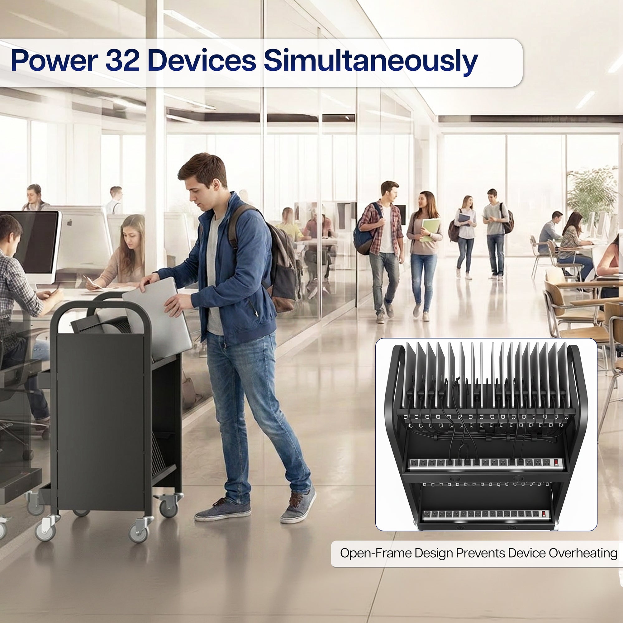 32-Bay Laptop and Table Open Charging Station