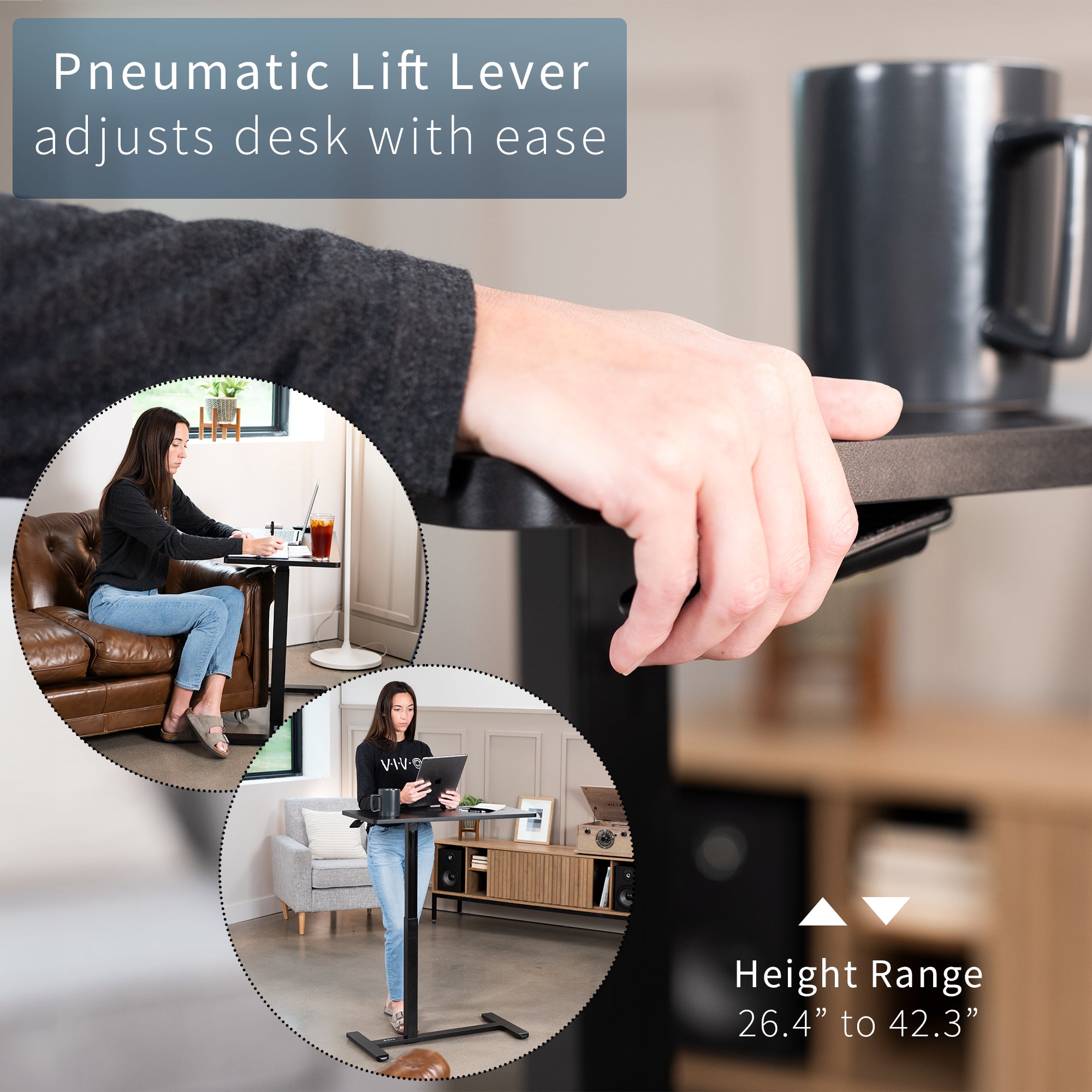 Mobile Laptop Cart in home office setting