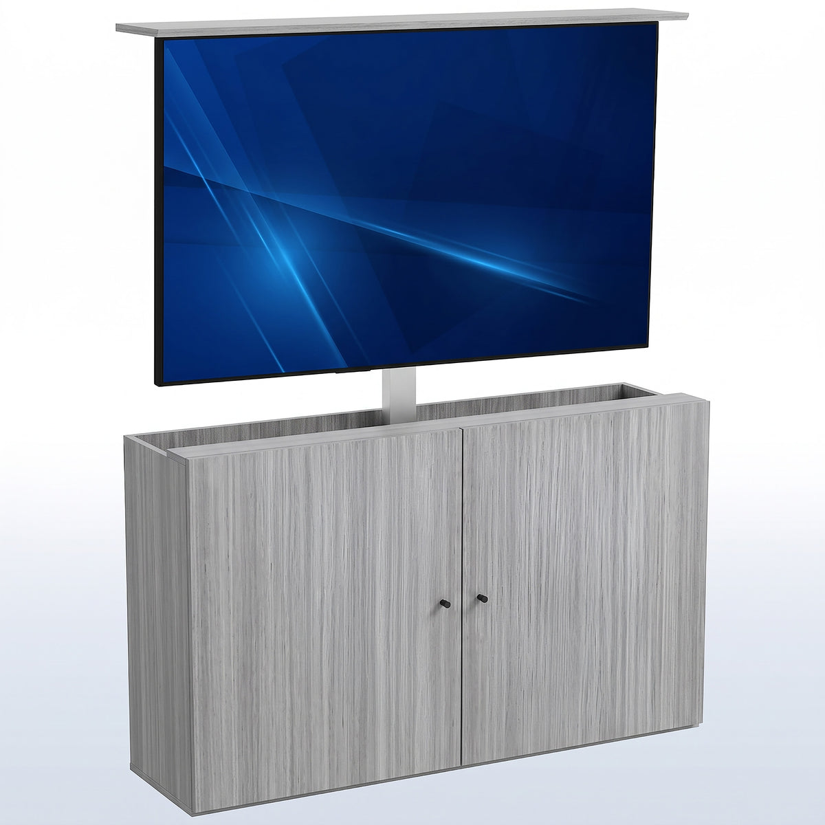 Gray Cabinet with Motorized TV Stand for 32" to 55" Screens