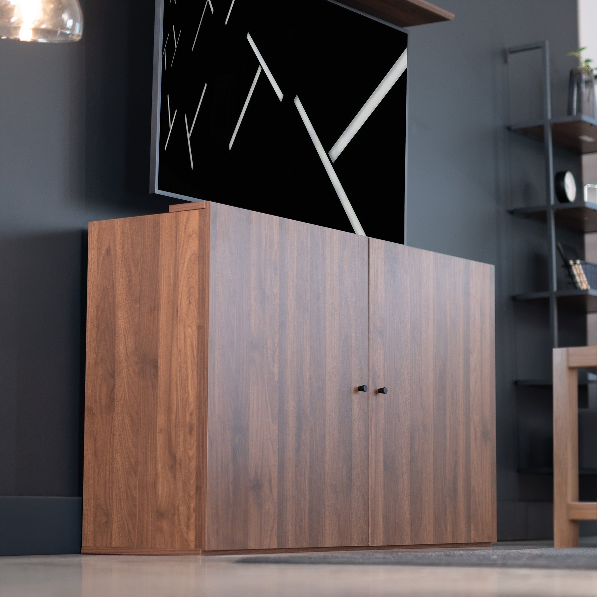 Walnut TV Lift Cabinet for 32" to 55" TVs