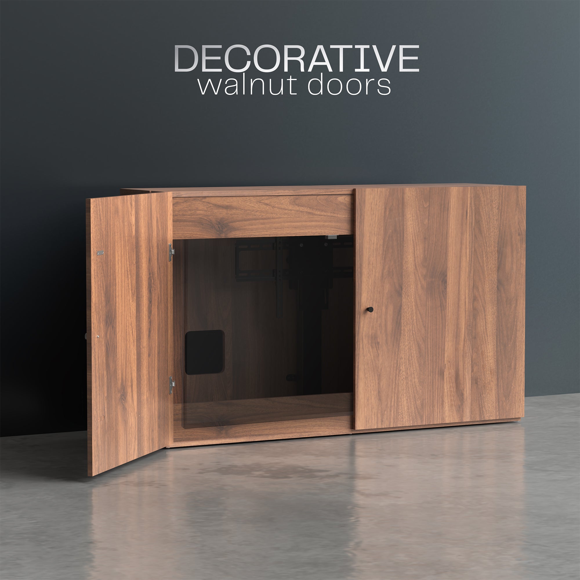 Walnut TV Lift Cabinet for 32" to 55" TVs