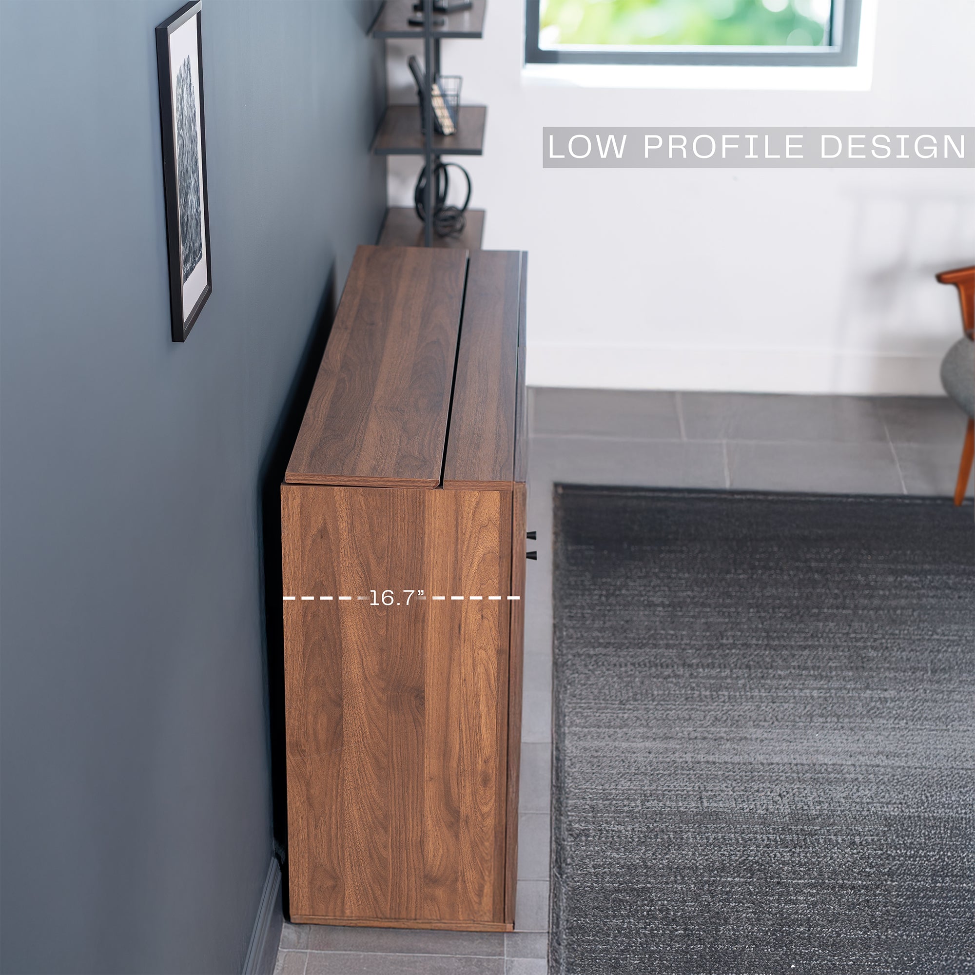 Walnut TV Lift Cabinet for 32" to 55" TVs
