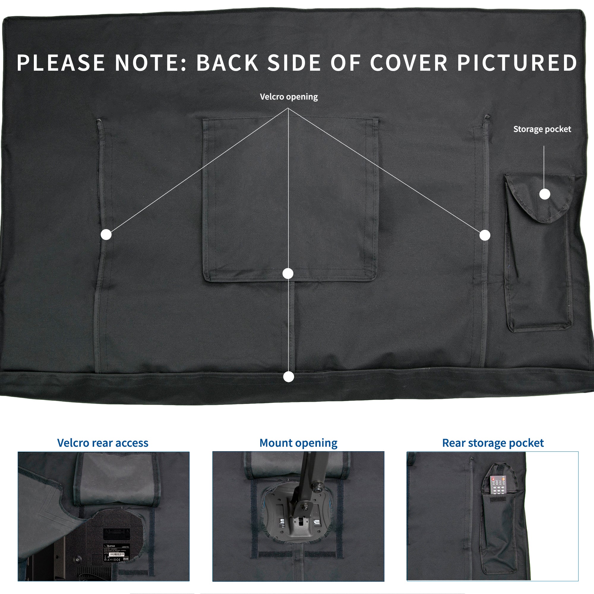 A black TV cover