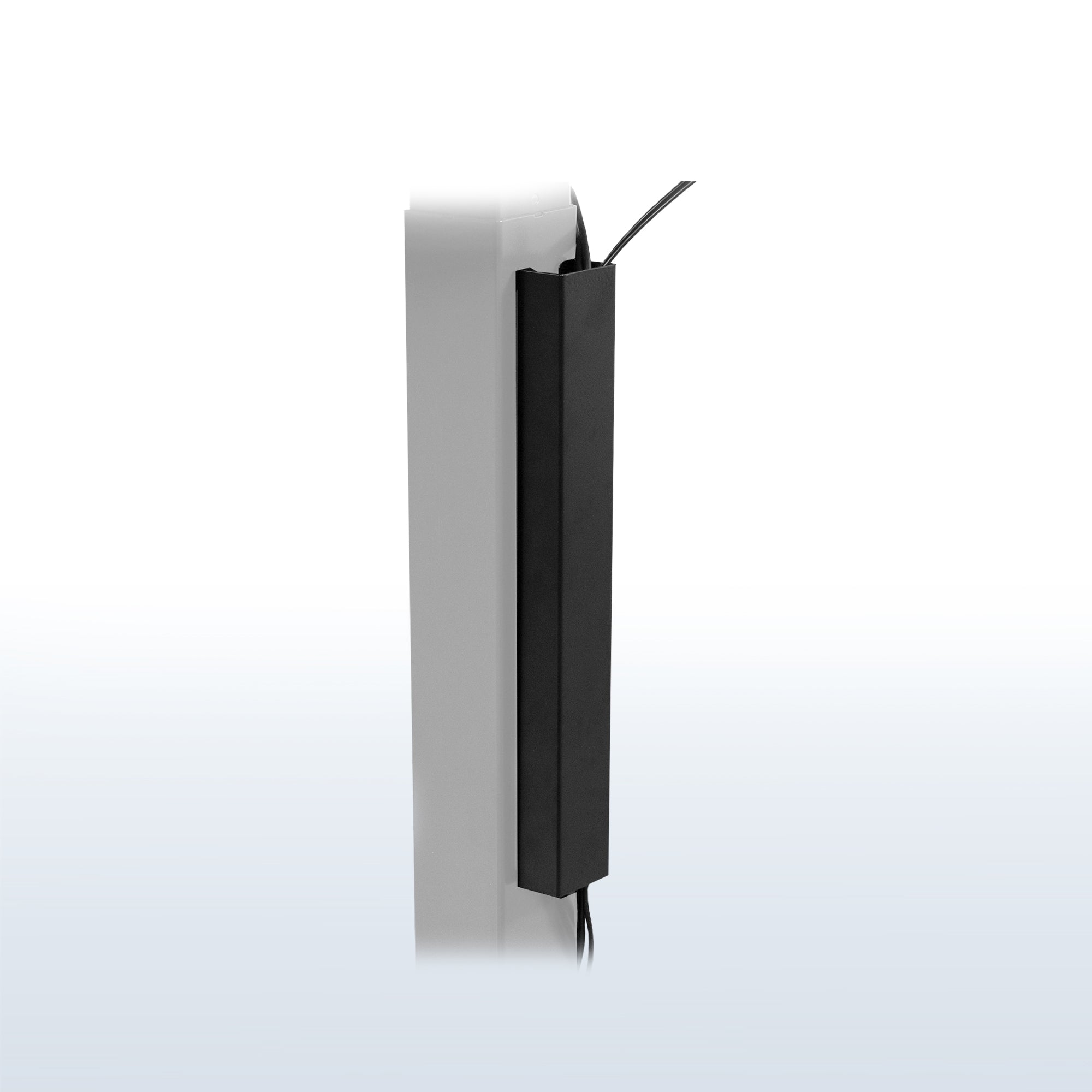 Black magnetic cable management strip.