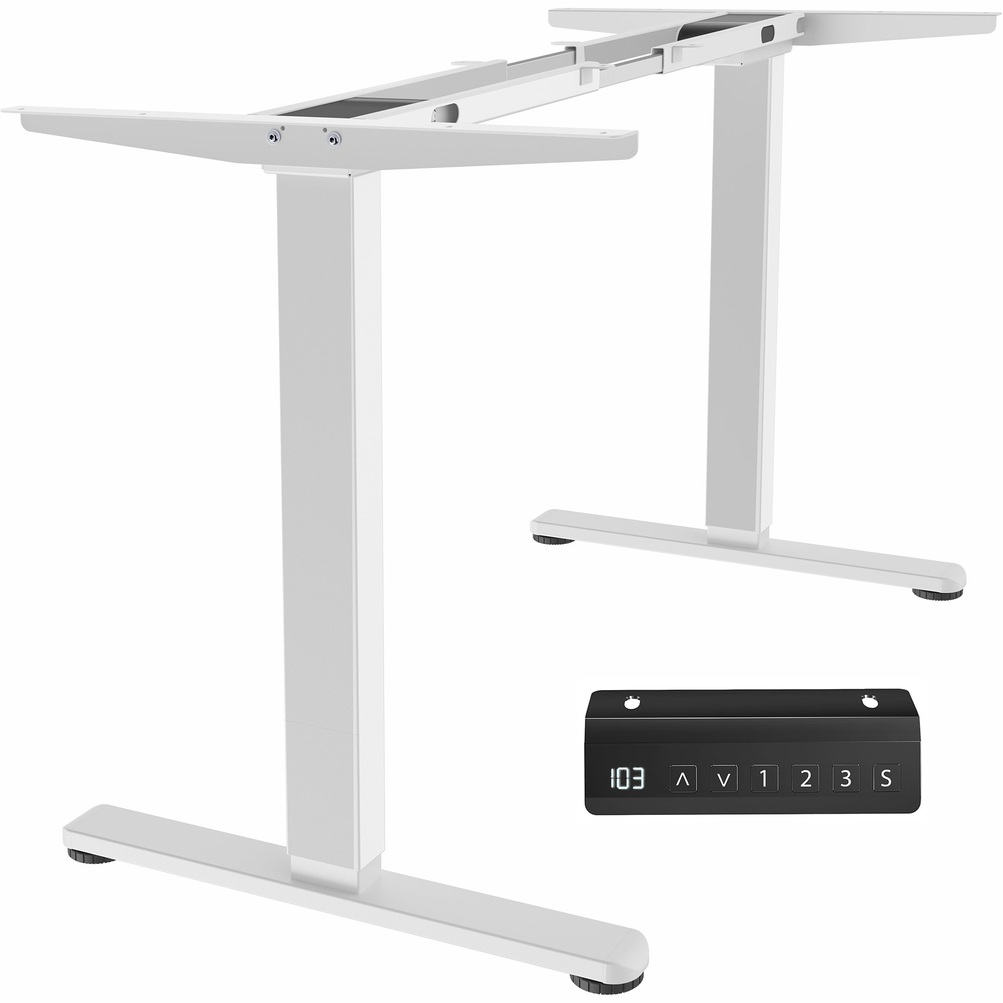 Motorized standing desk frame for raising your table top to a sitting or standing position.