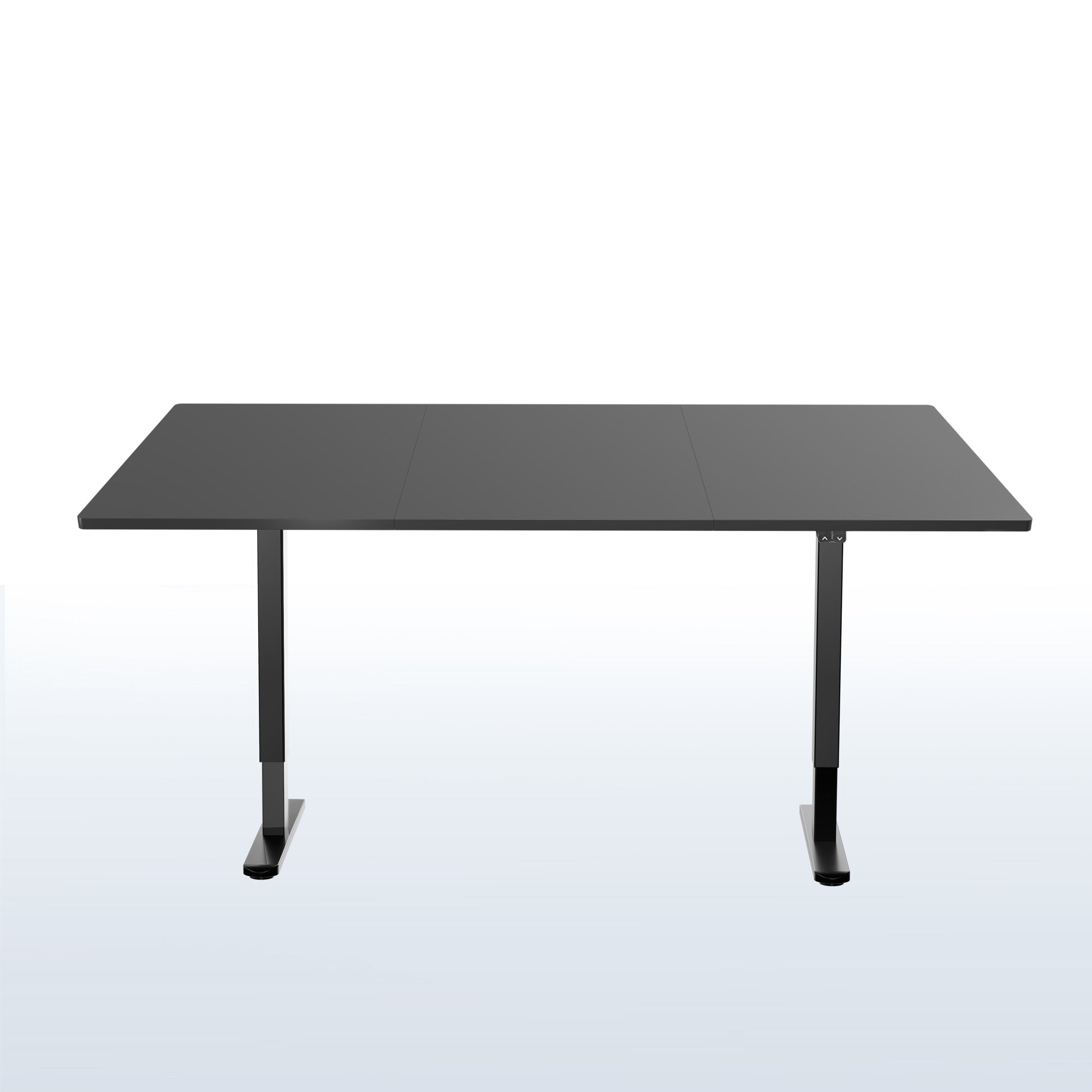 Wide surface sturdy sit or stand active workstation with adjustable height using 2 button control panel.