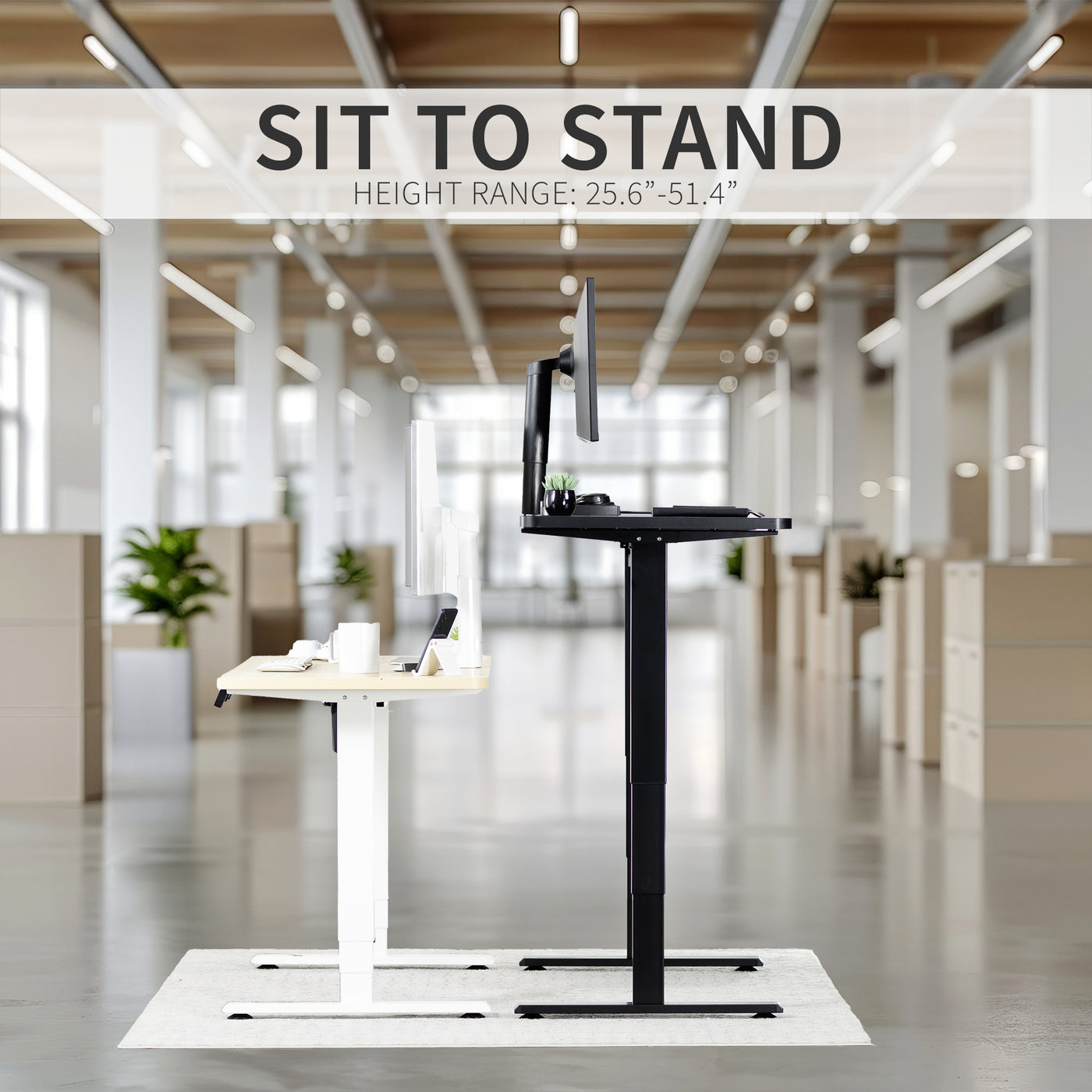 Electric 60” x 24” Sit to Stand Up Desk Workstation