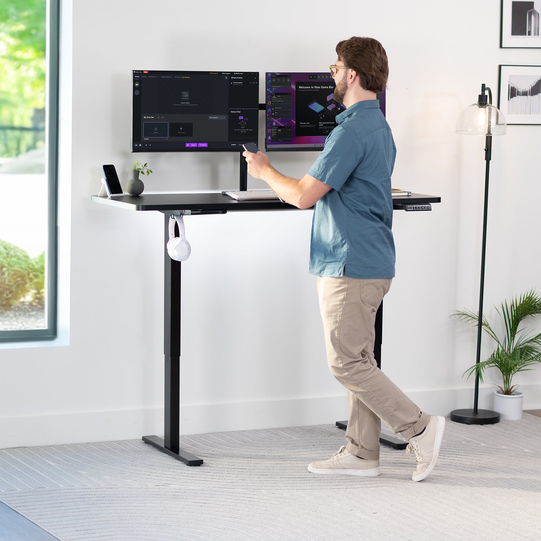 Sturdy desk tabletop for sit or stand electric or manual desk frames.