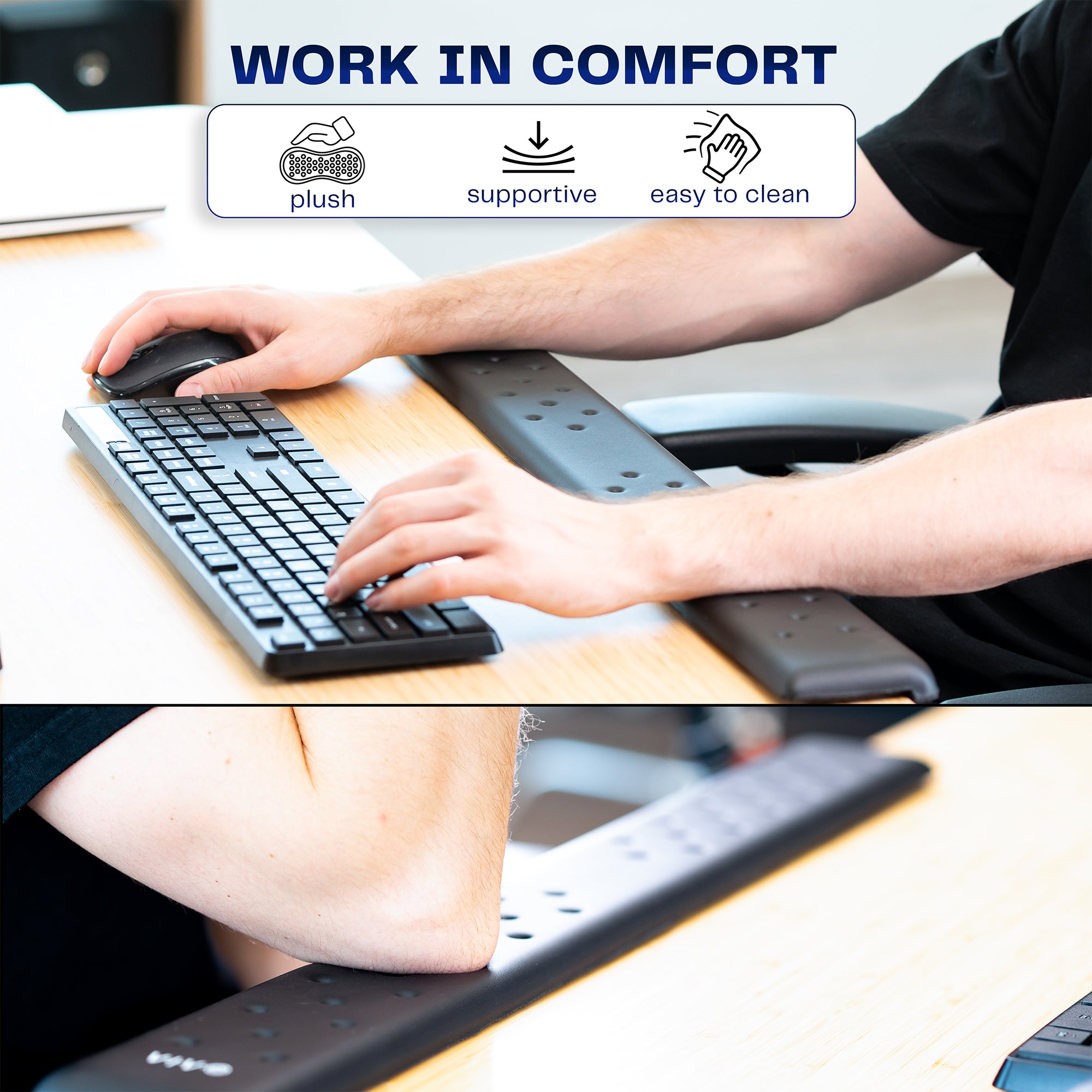 Plush, memory foam 30 inch wrist pad