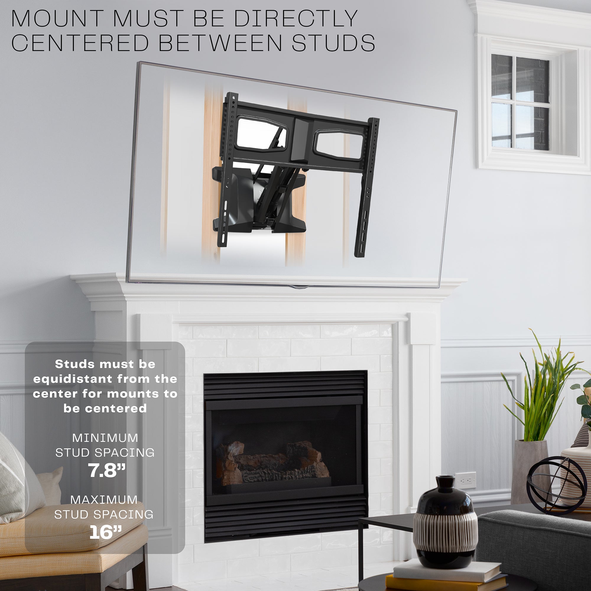 Electric TV Wall Mount elevates your screen to a comfortable viewing height.