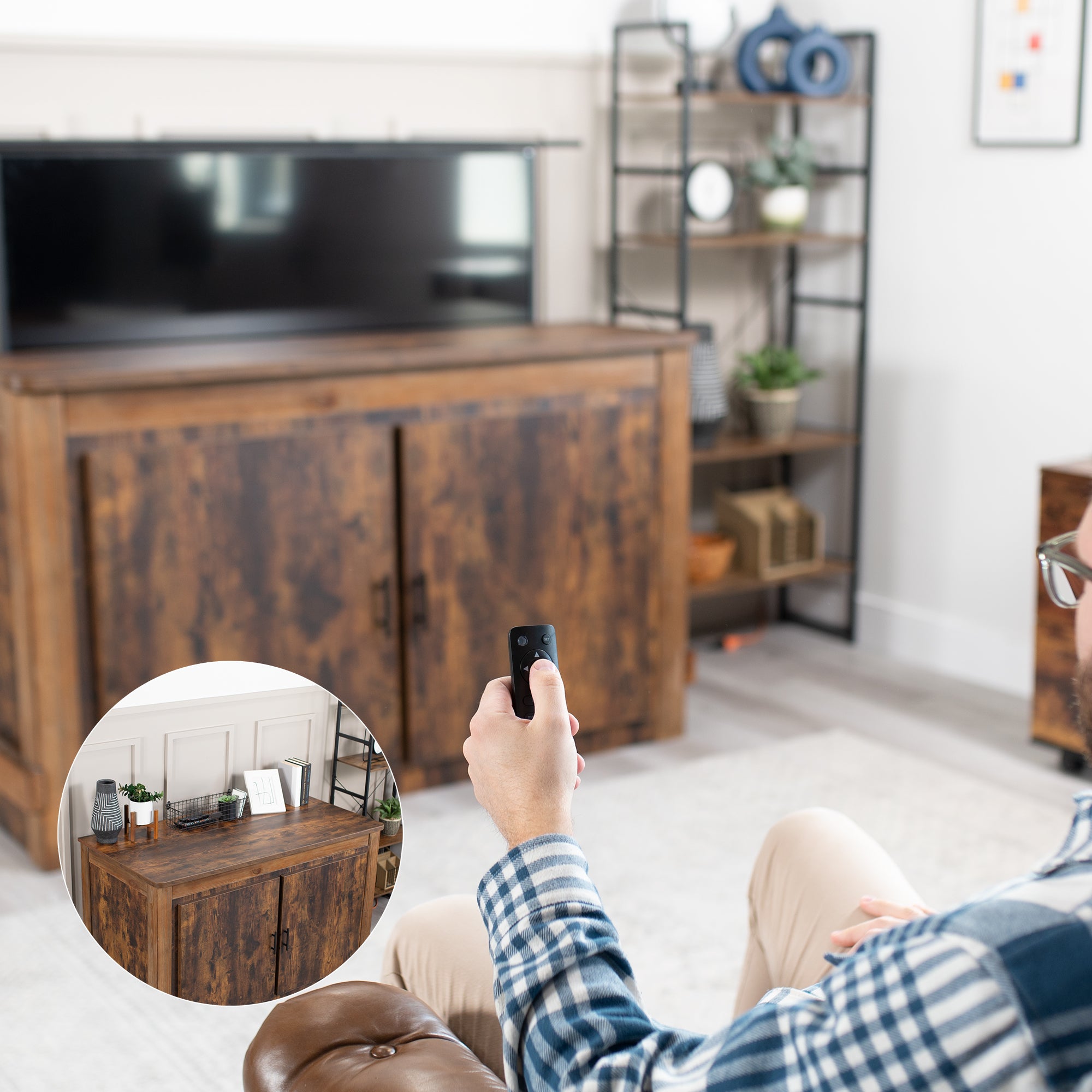 Motorized TV Stand with Remote Control