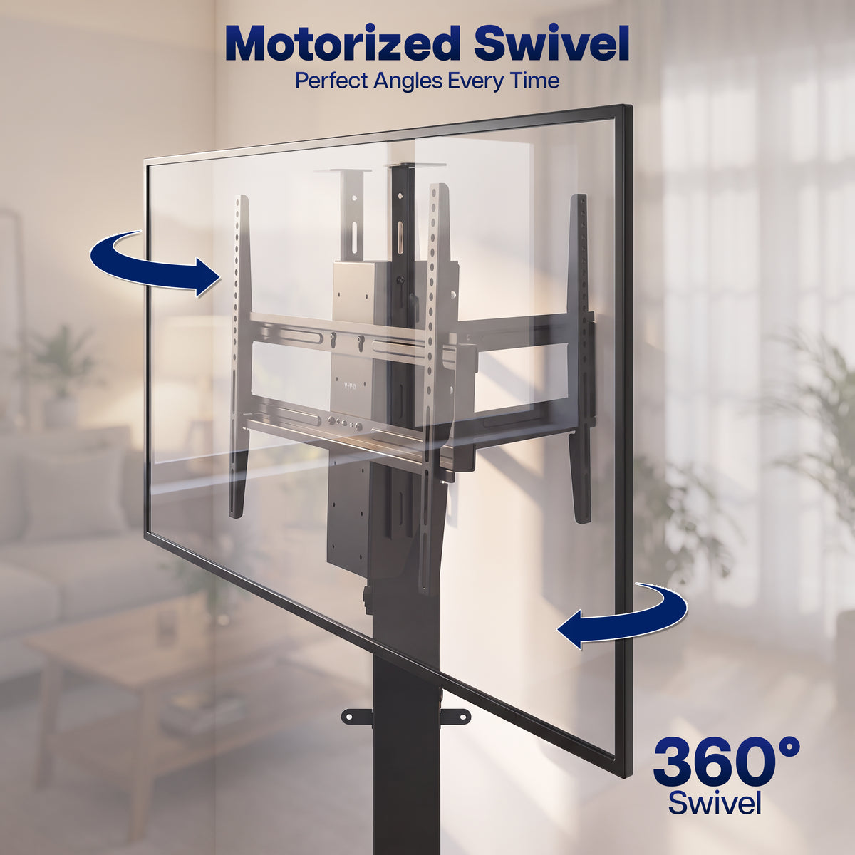 Rotating Motorized TV Stand with Remote Control - 37" to 80" Screens
