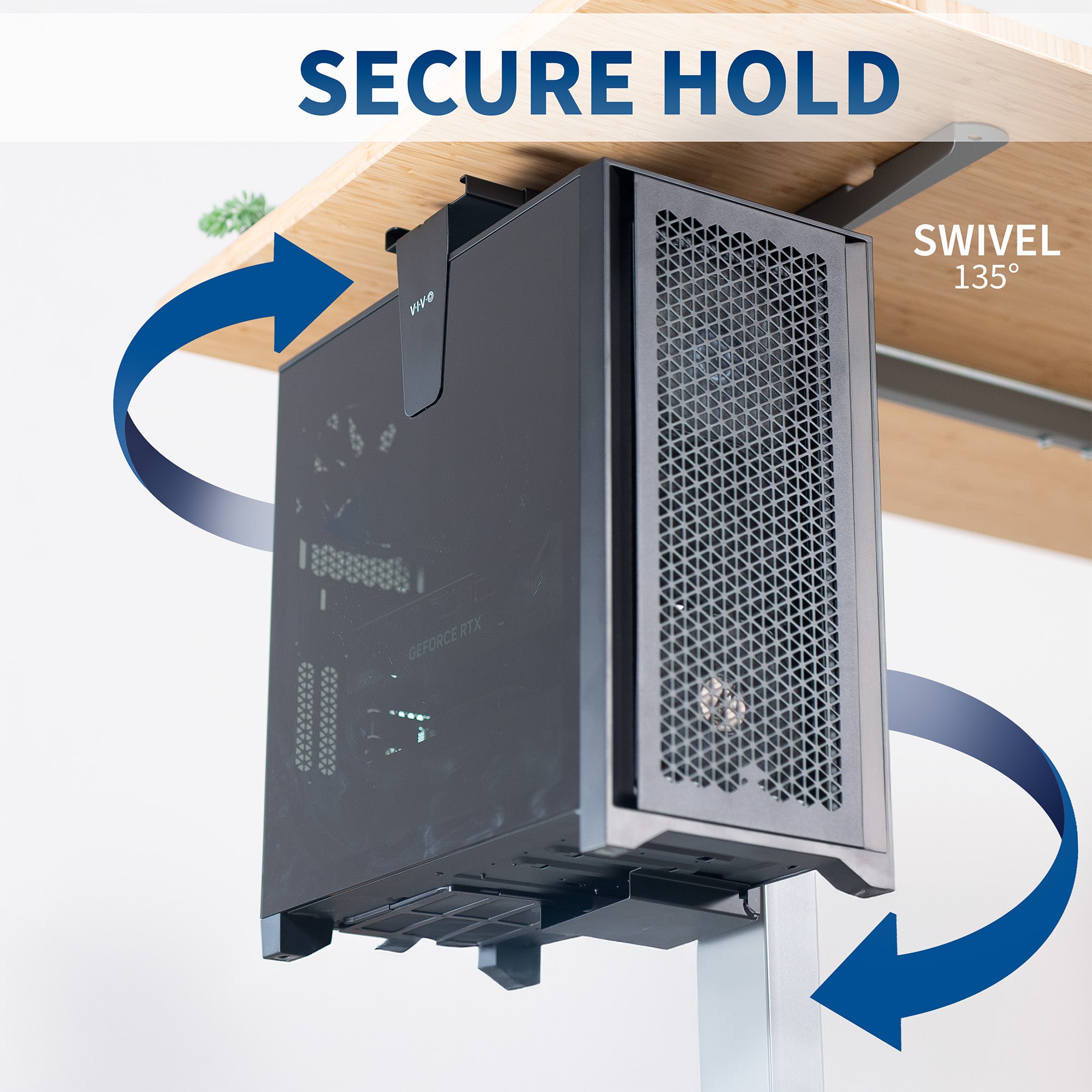 Under Desk and Wall Large PC Mount