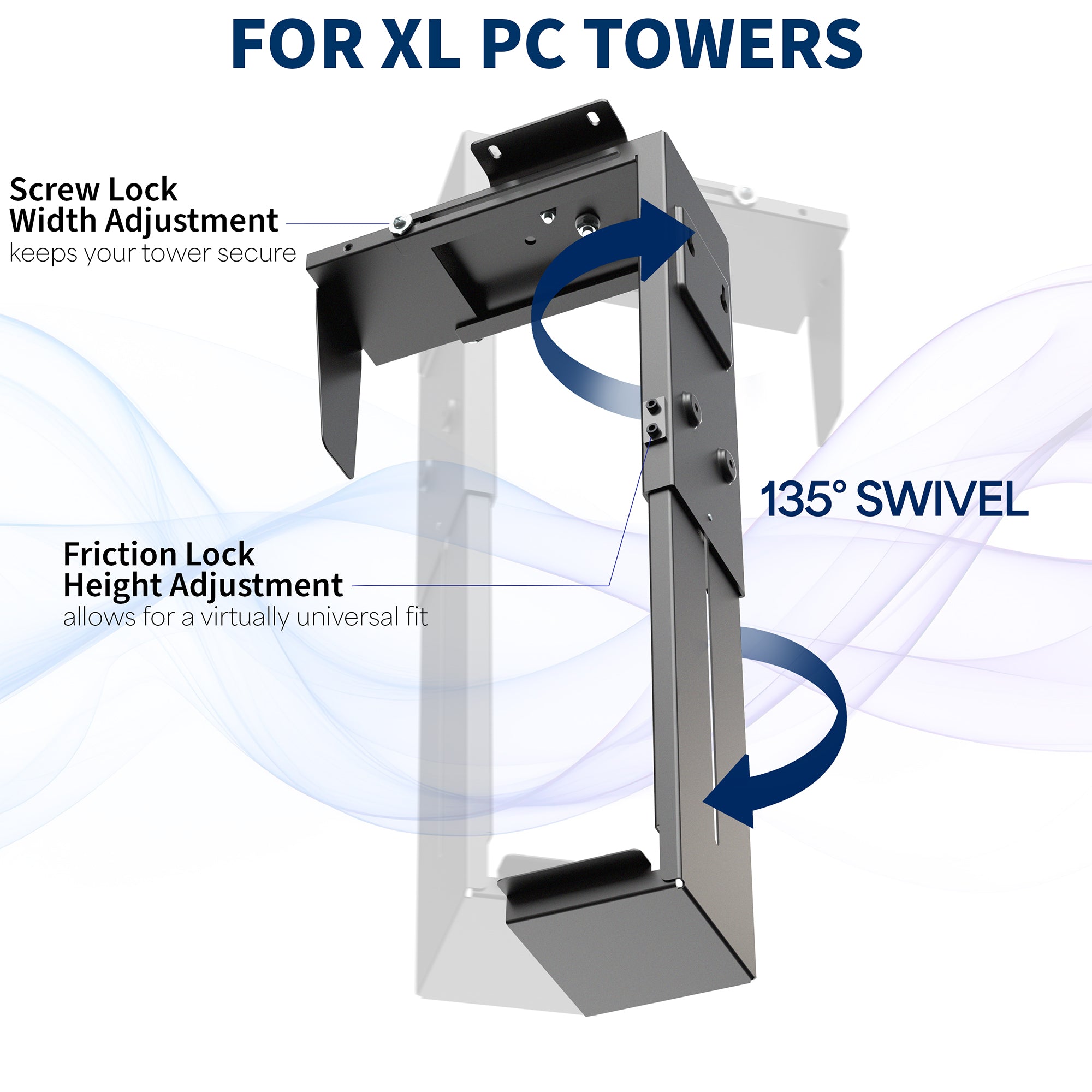 Under Desk and Wall Large PC Mount