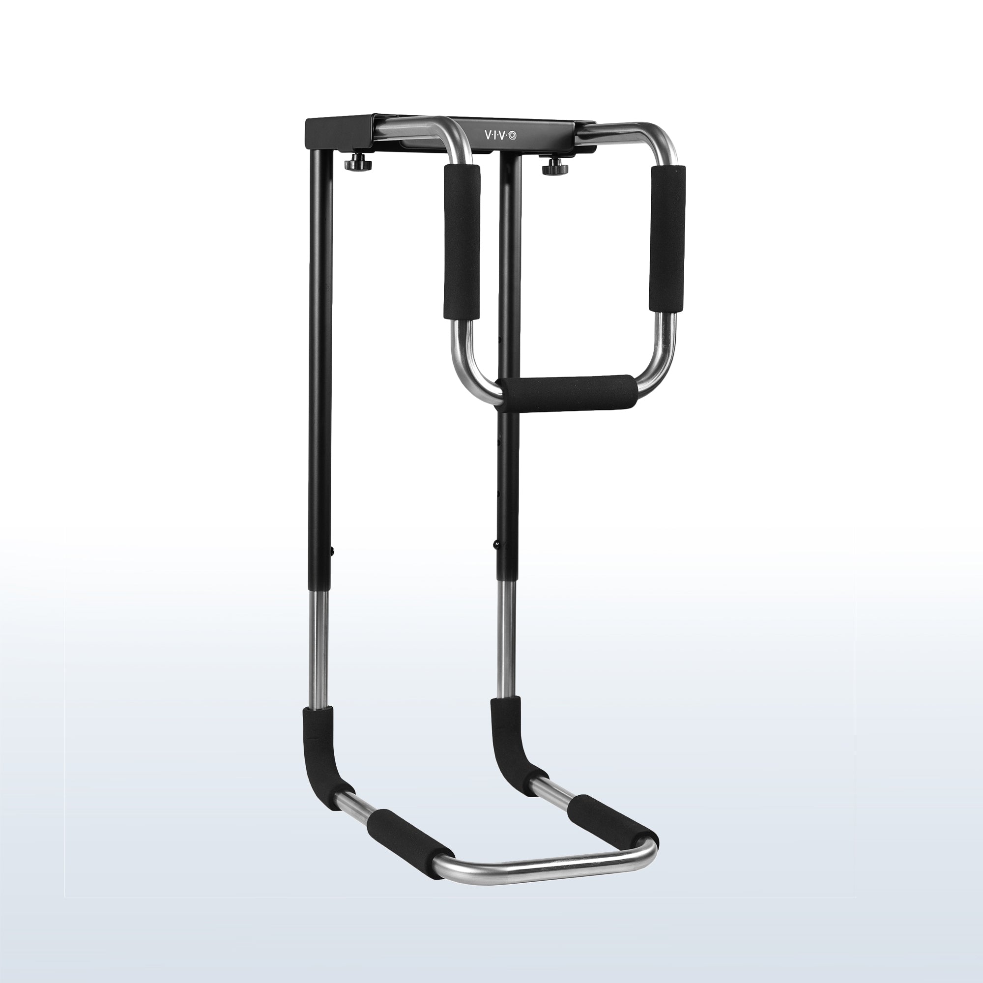 Large heavy-duty height adjustable and width adjustable under desk PC mount.