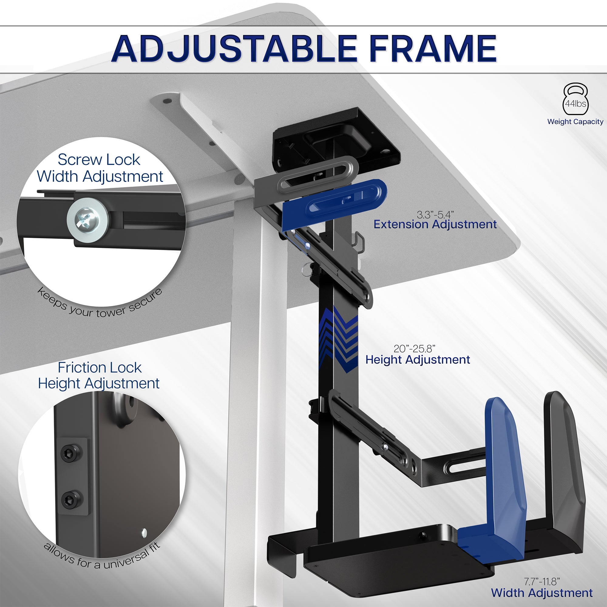 Large Under Desk and Wall PC Mount
