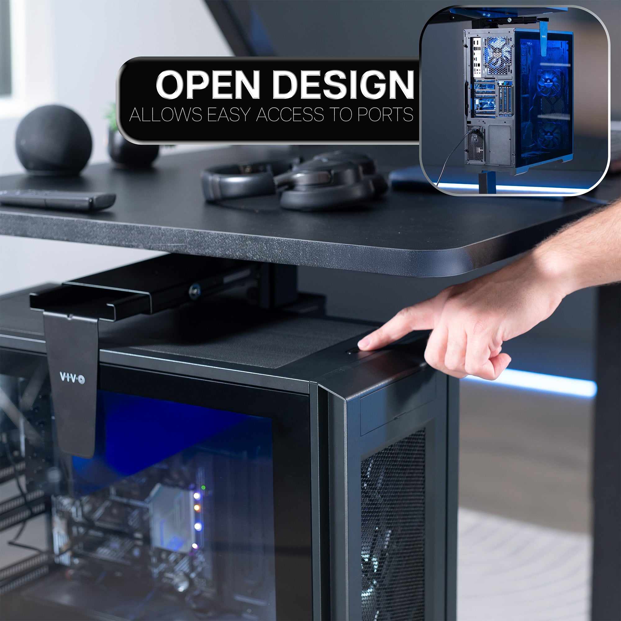 Under Desk Leg Clamp Large PC Mount