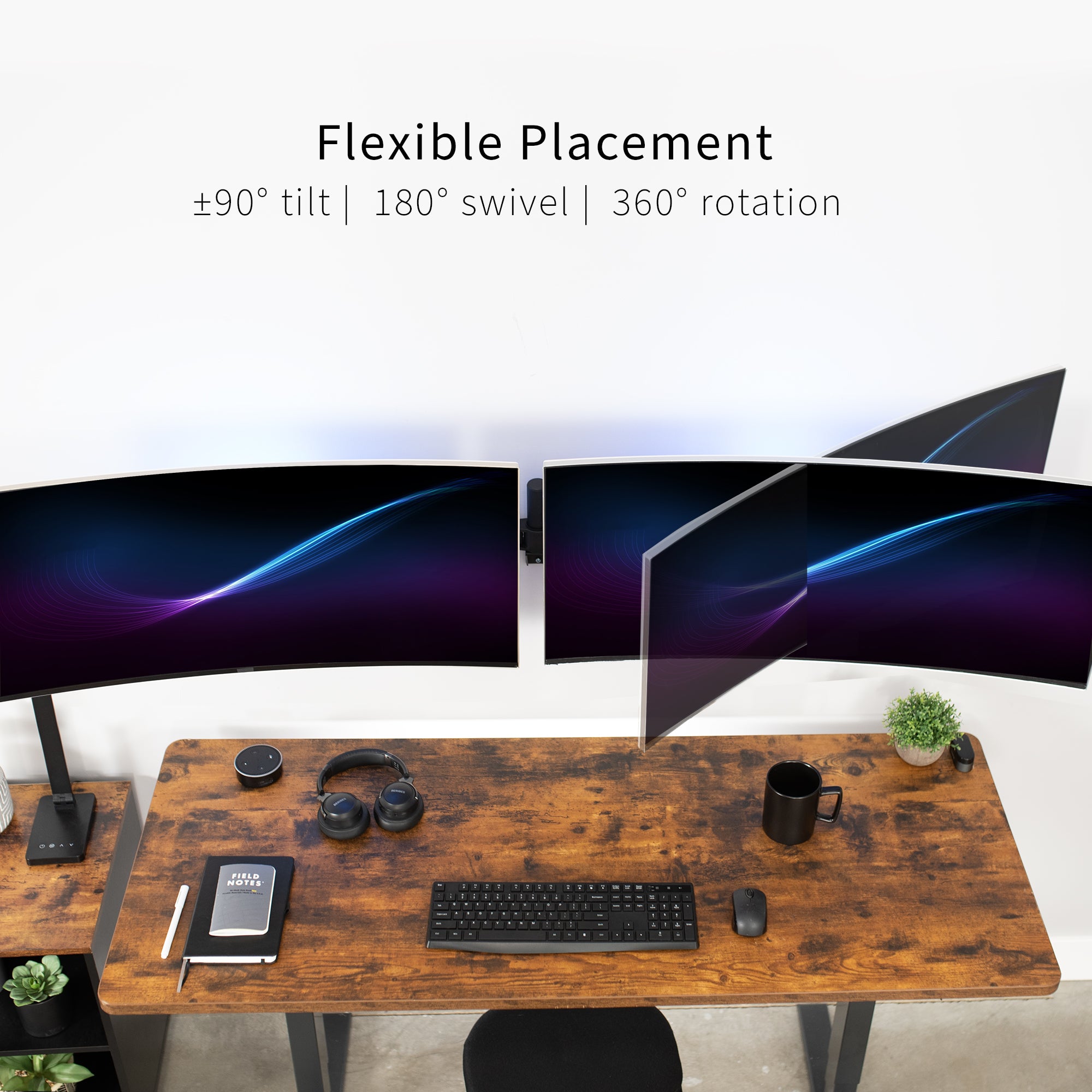 Telescoping dual monitor wall mount.