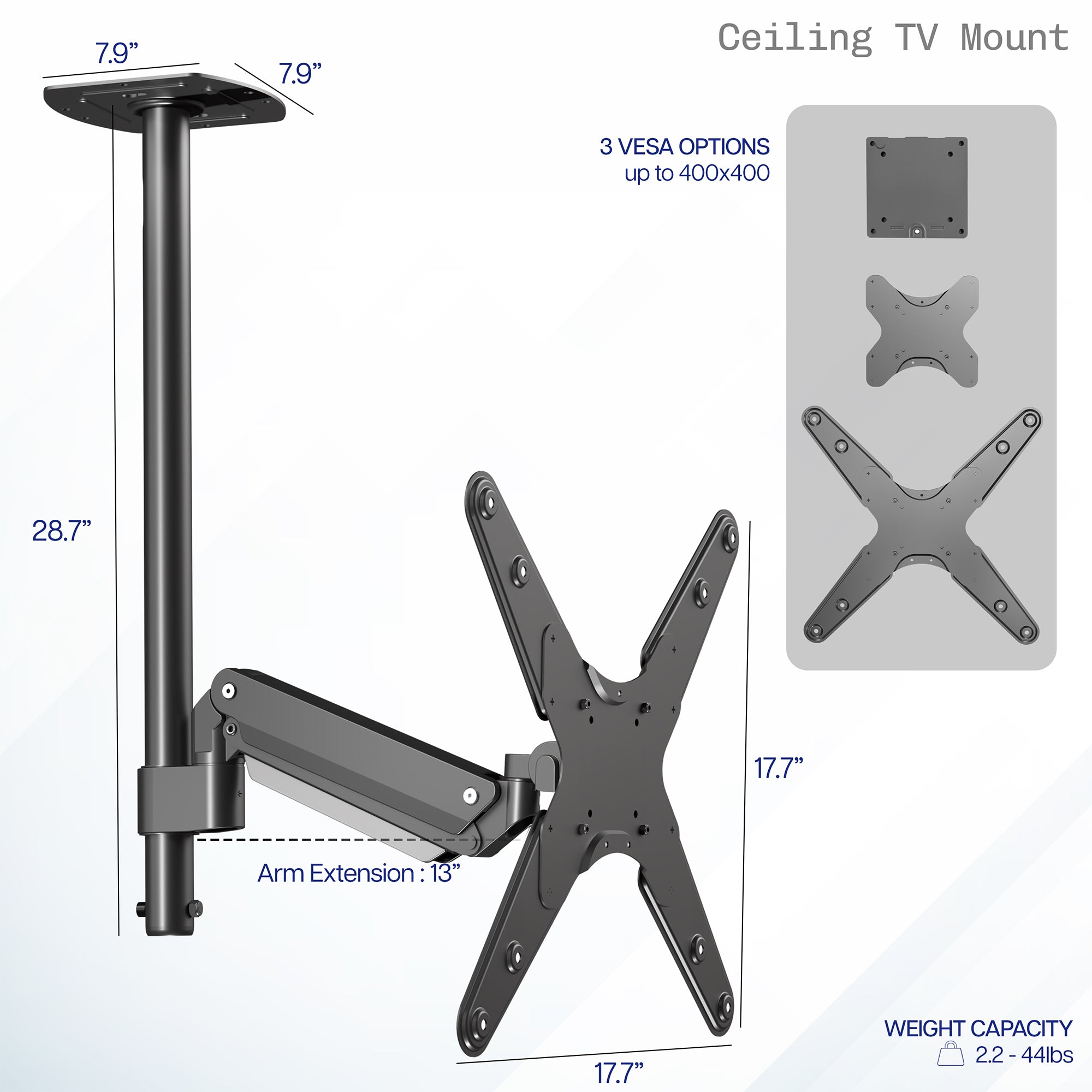 Articulating Ceiling TV Mount for 17" to 55" TVs