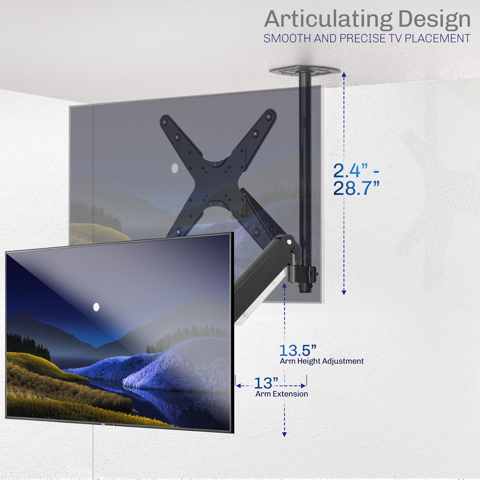Articulating Ceiling TV Mount for 17" to 55" TVs