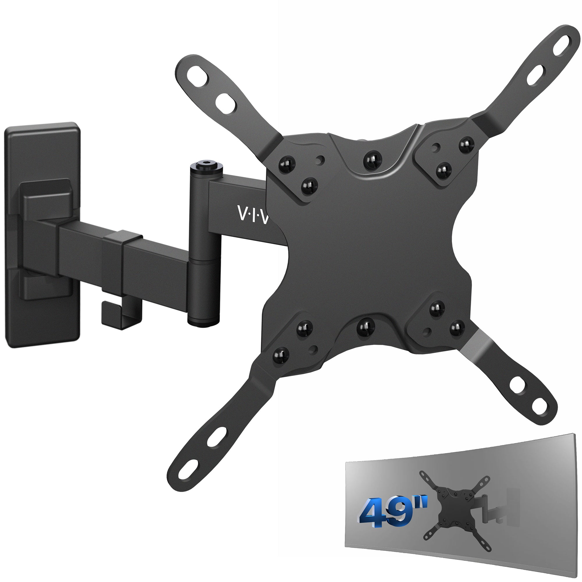 Sturdy adjustable TV wall mount with cable management.