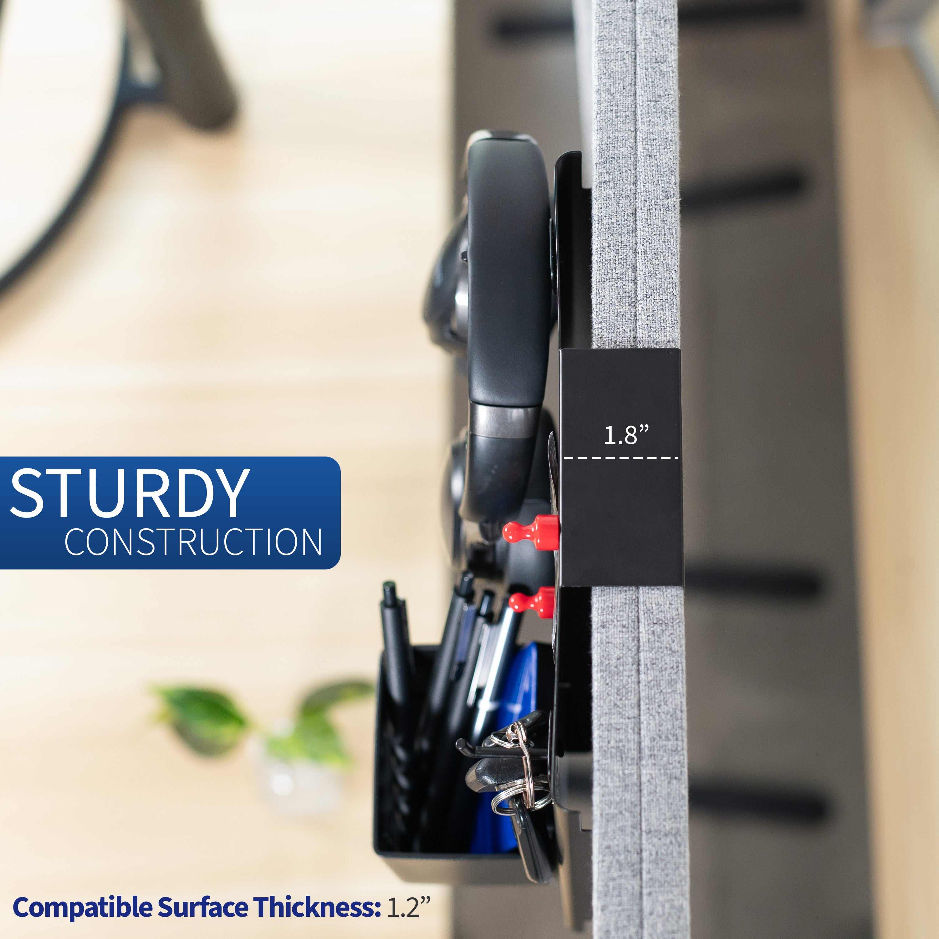 Hanging pegboard for office, home, school, workshop, and more with flexible placement options. Accessories included and zero assembly required!