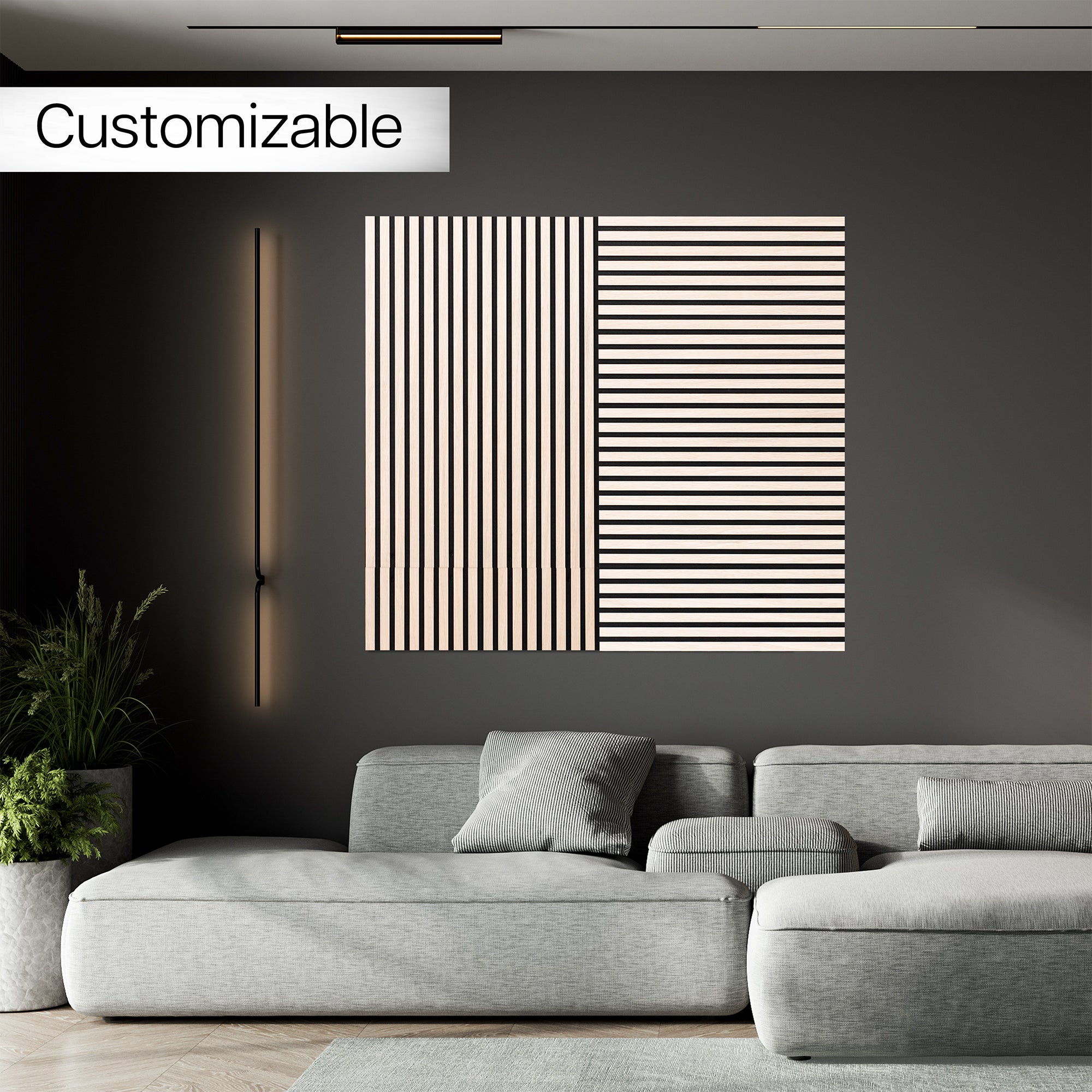 Wood Slat Acoustic Panels (x8)