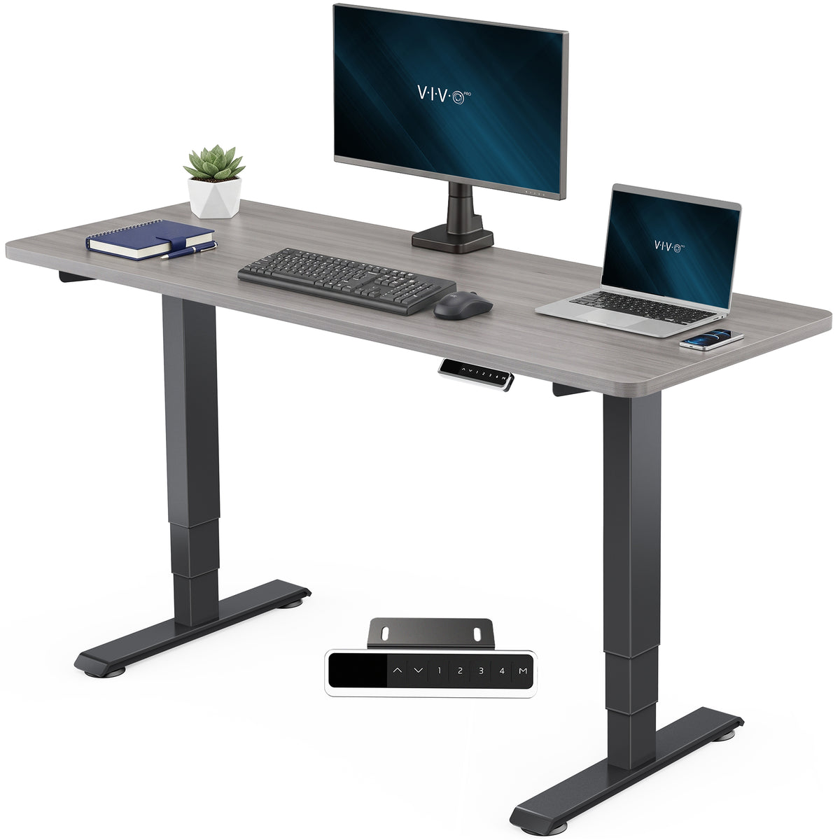 VIVO PRO 60" x 24" Dual Motor Electric Desk