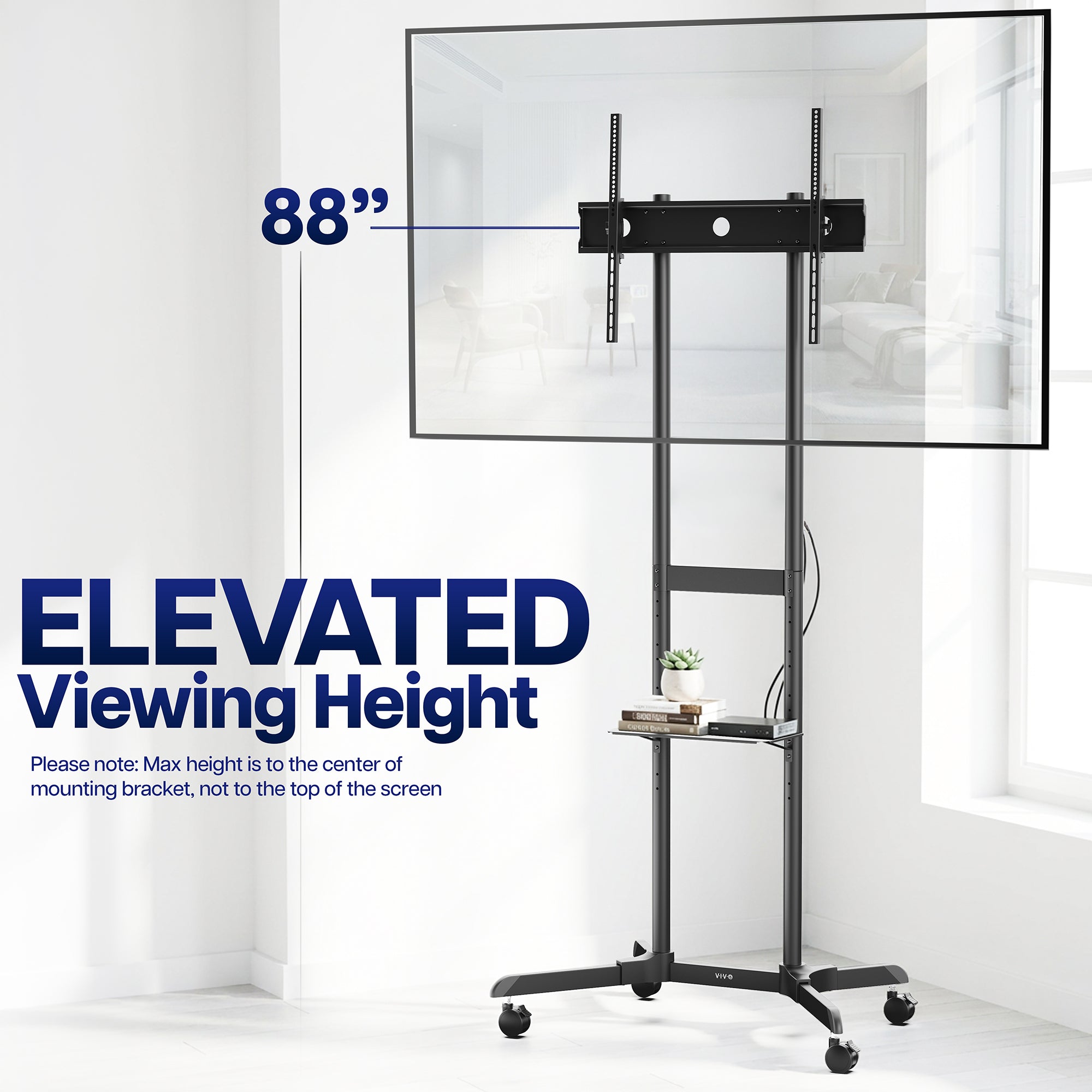 Tall Mobile Large TV Cart - 55” to 100” Screens