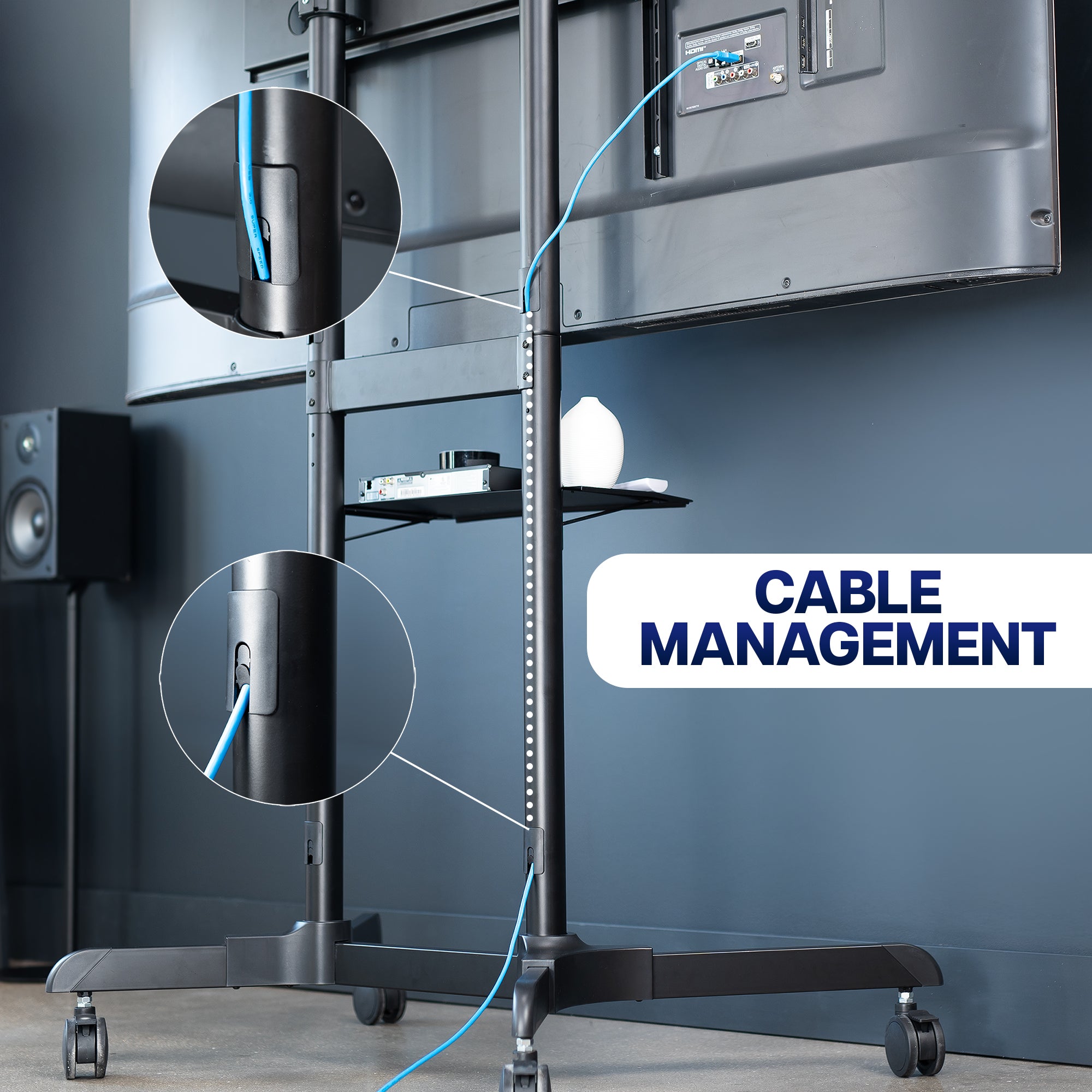 Tall Mobile Large TV Cart - 55” to 100” Screens