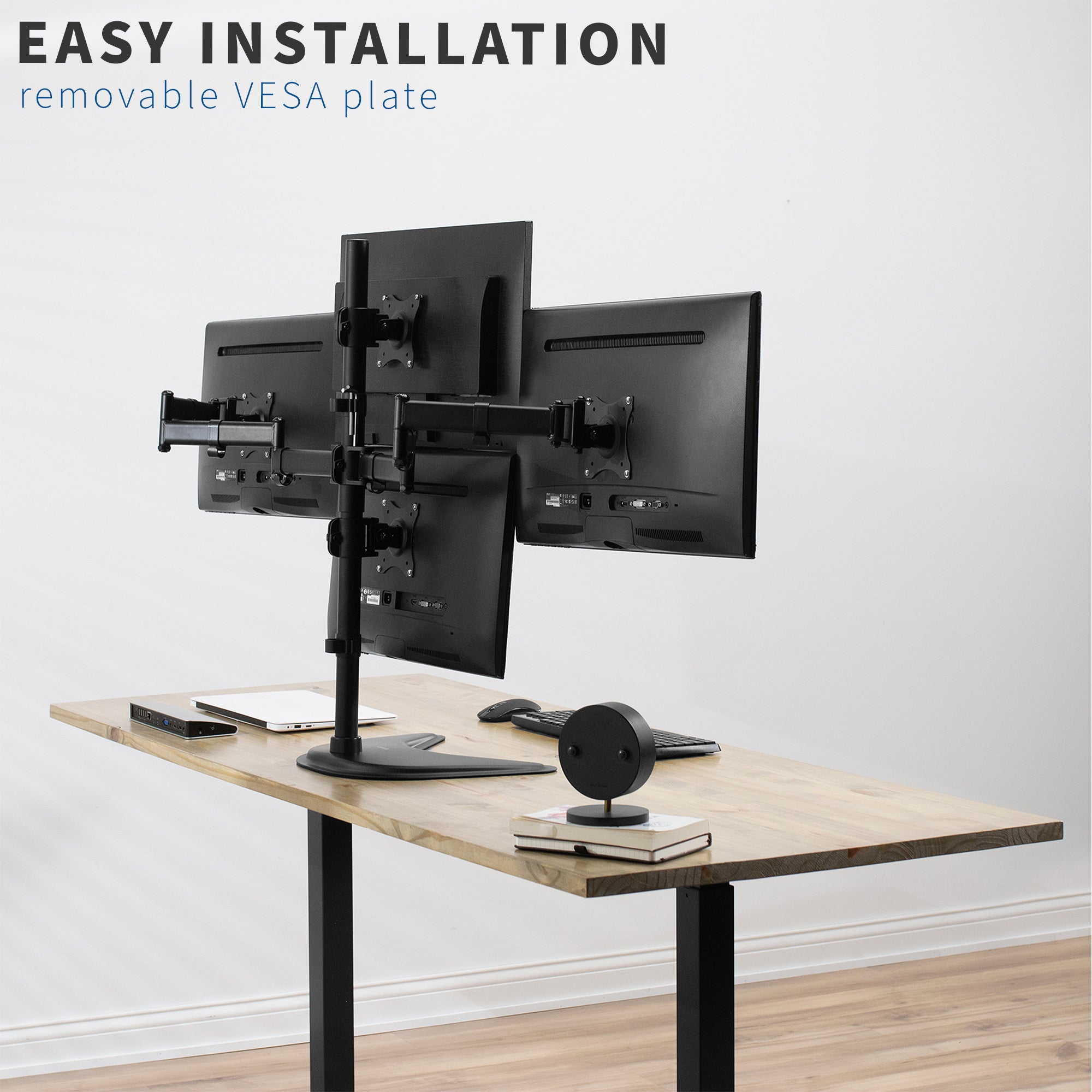 Quad Monitor Desk Stand - 13" to 27" Screens