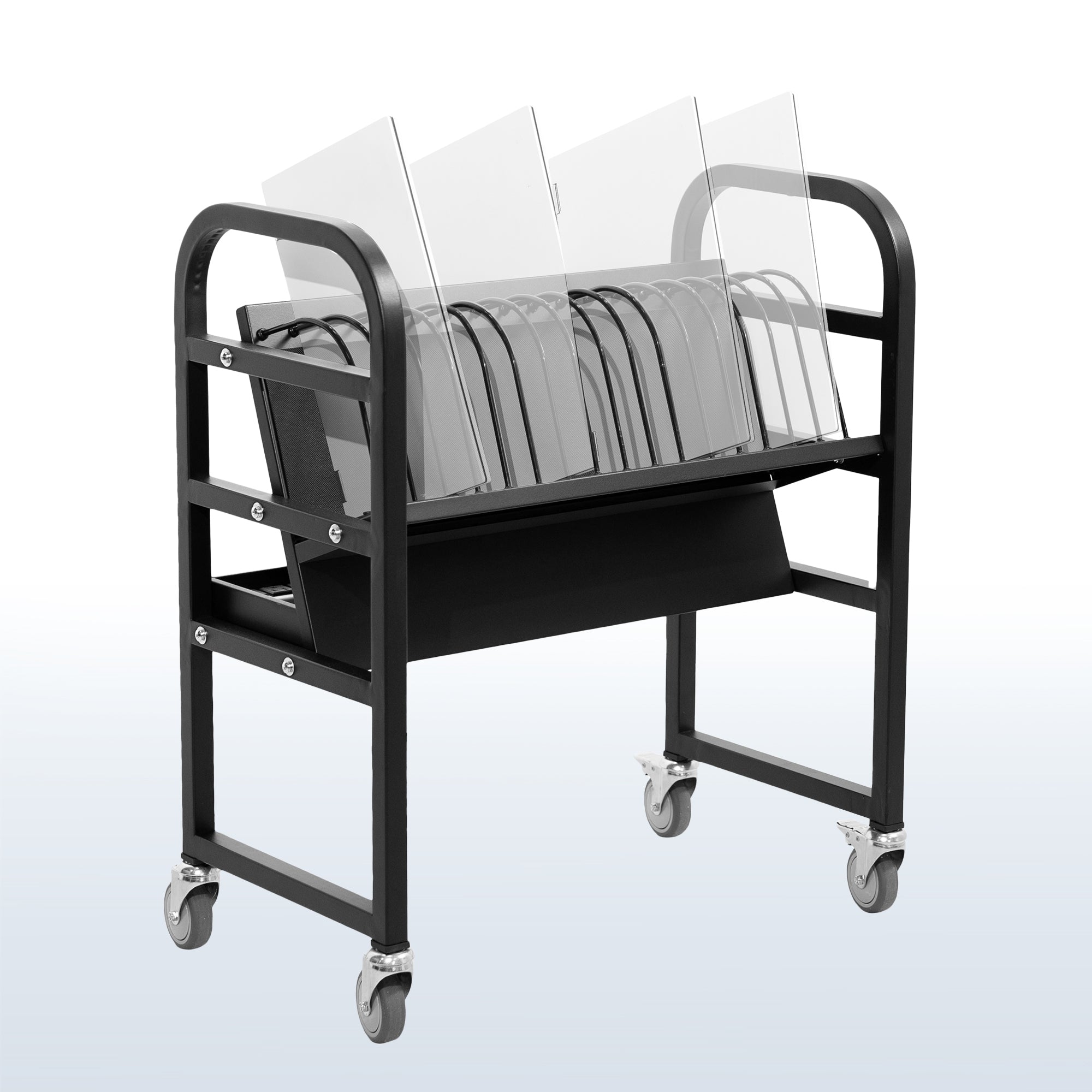 Laptop charging cart for schools and offices.