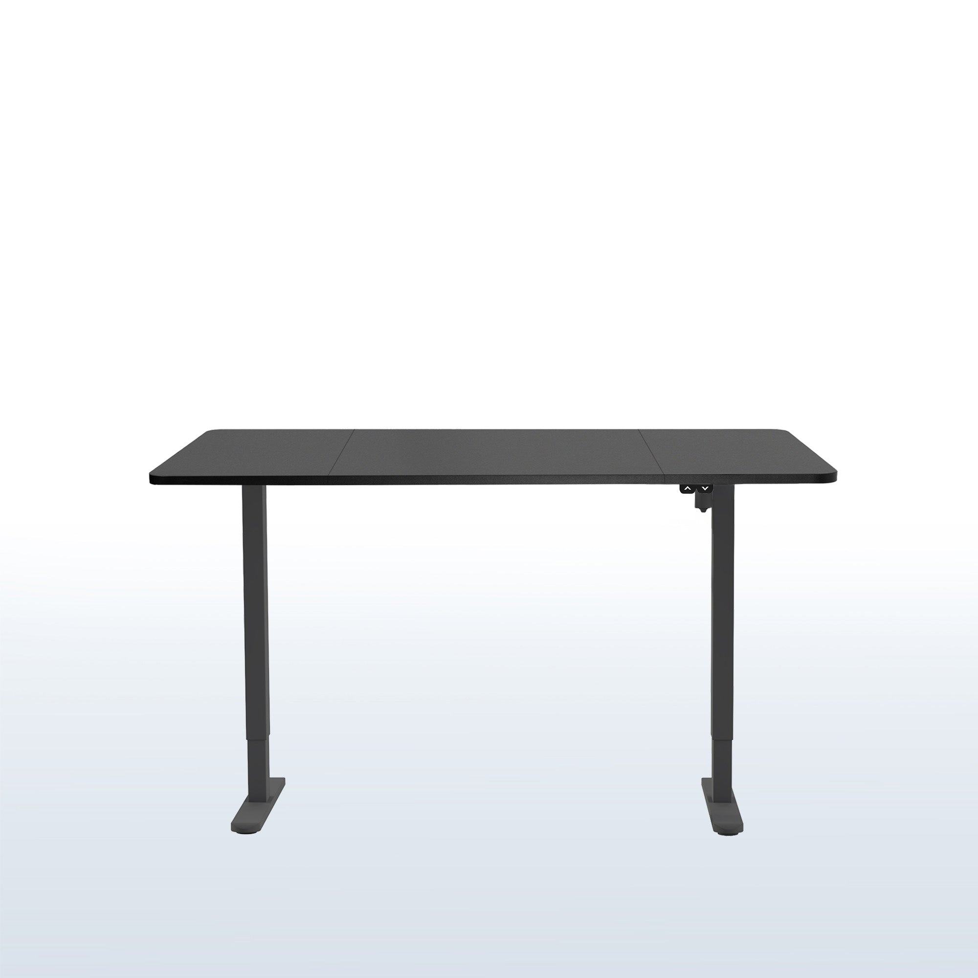 Black standing desk on a white background