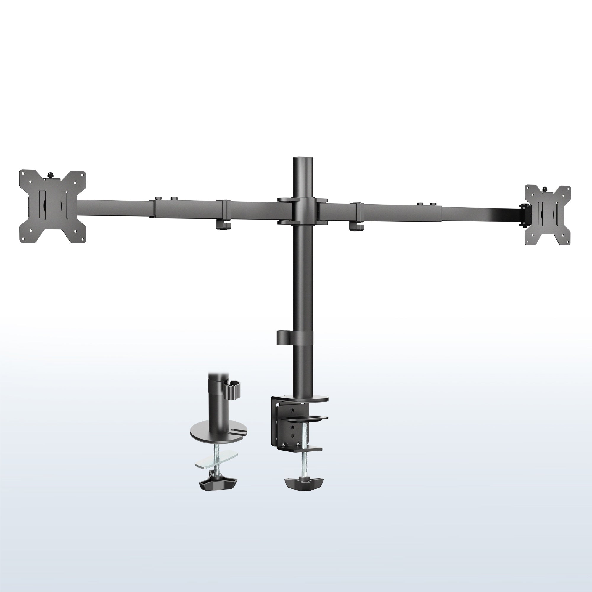 Telescoping Dual 27” to 38” Monitor Desk Mount