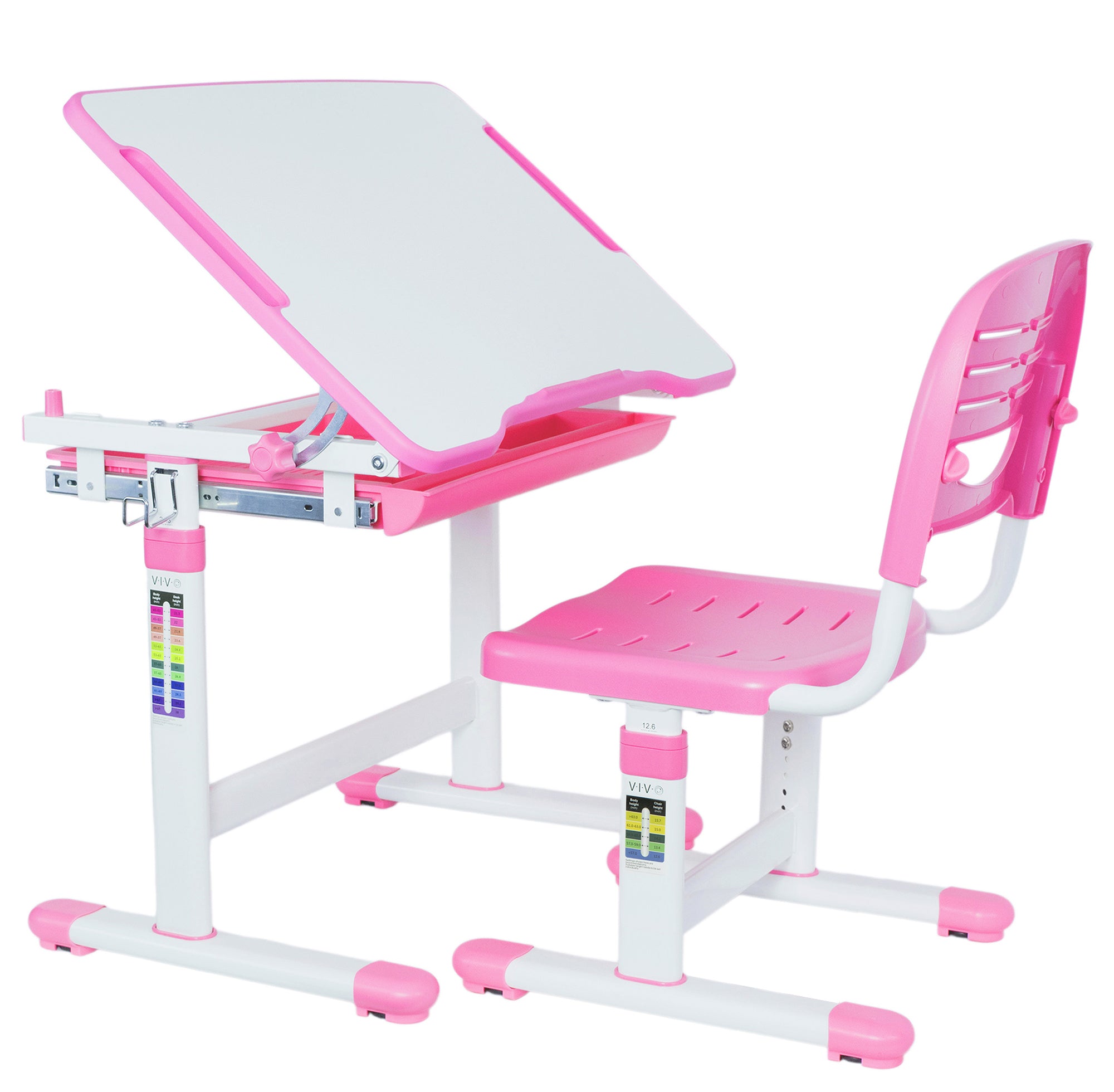 Interactive children's desk and chair station for at-home spaces or classrooms.