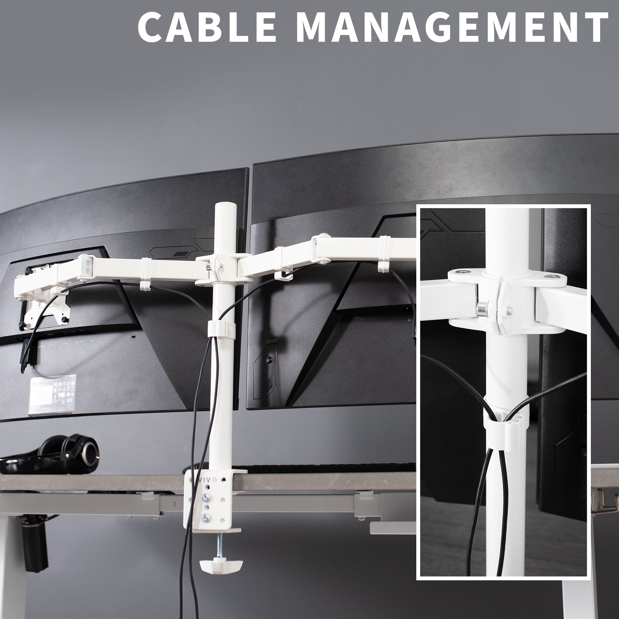 4" Cable Clip Kit for Monitor Stand with allen wrench storage