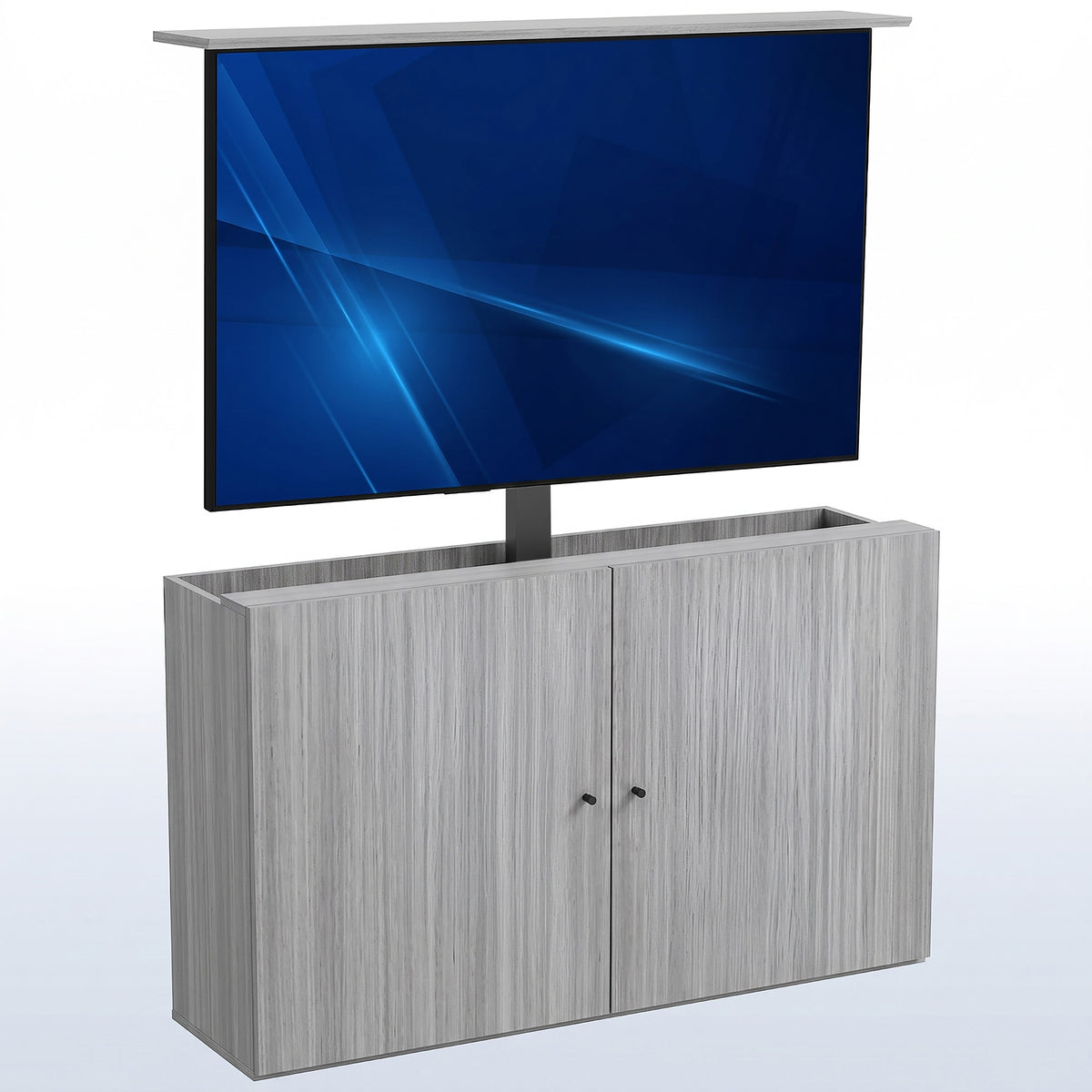 Gray Cabinet with Motorized TV Stand for 32" to 55" Screens