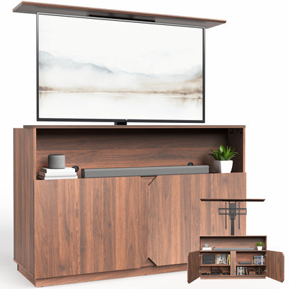 TV Lift Cabinet with Motorized Stand  and Storage - 32" to 55" Screens