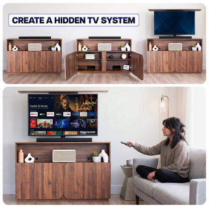 TV Lift Cabinet with Motorized Stand  and Storage - 32" to 55" Screens