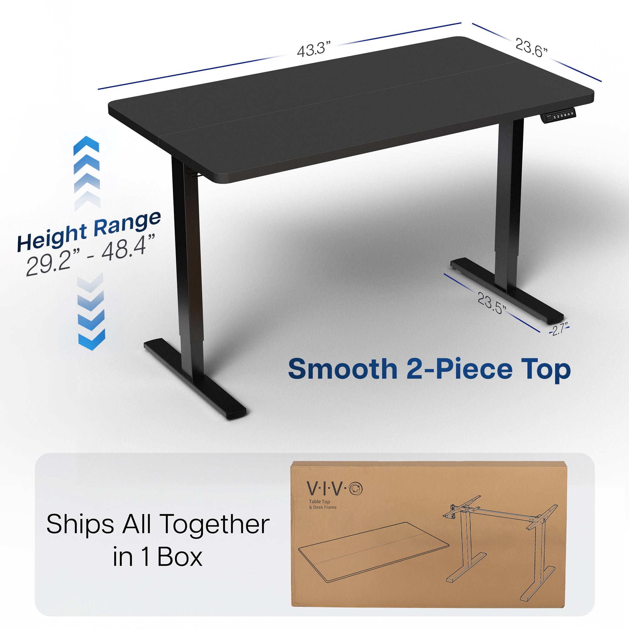 Single Motor Electric Desk with Height Adjustment