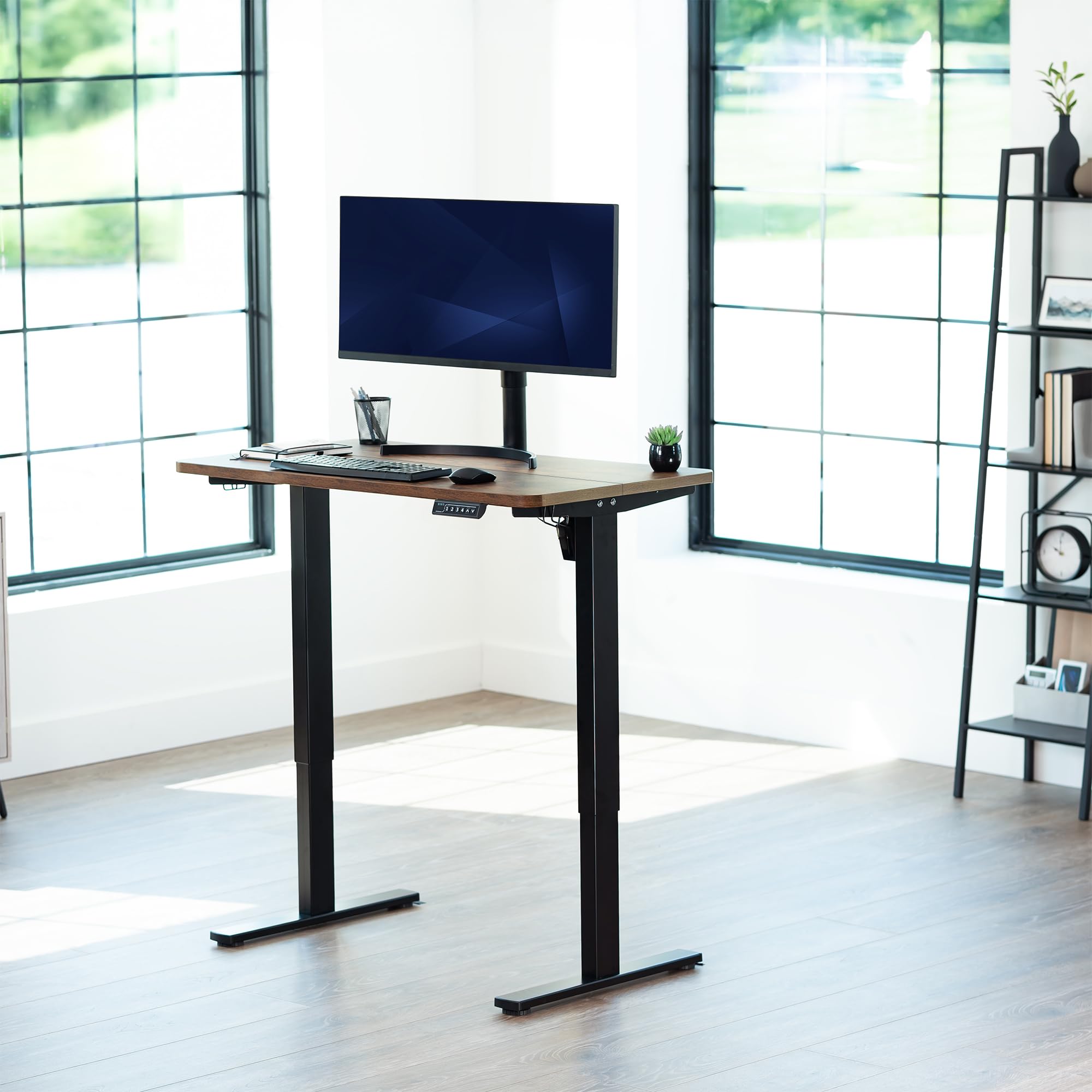 1B Split Top Series - Single Motor Electric Desk with Push Button Memory Controller