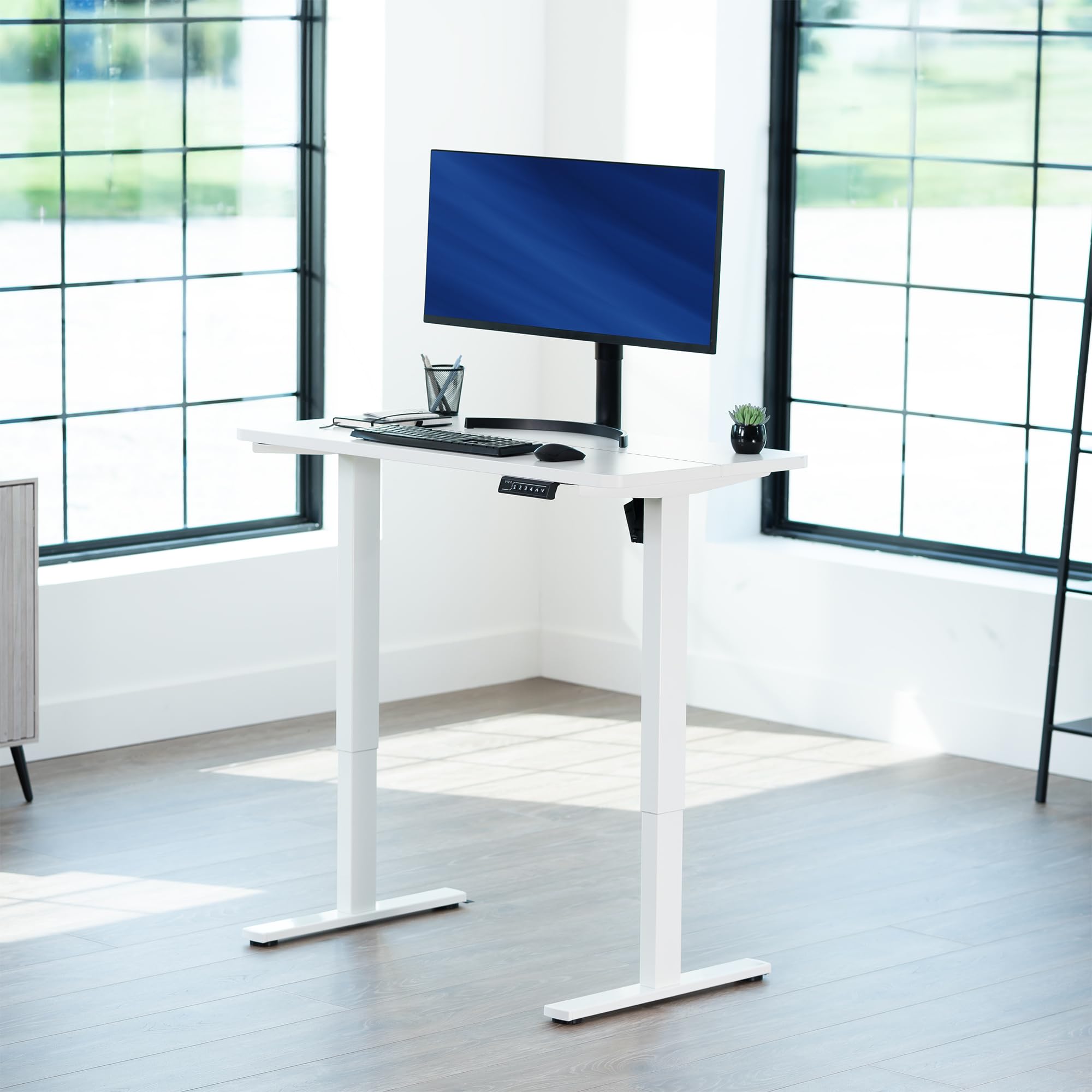 1B Split Top Series - Single Motor Electric Desk with Push Button Memory Controller