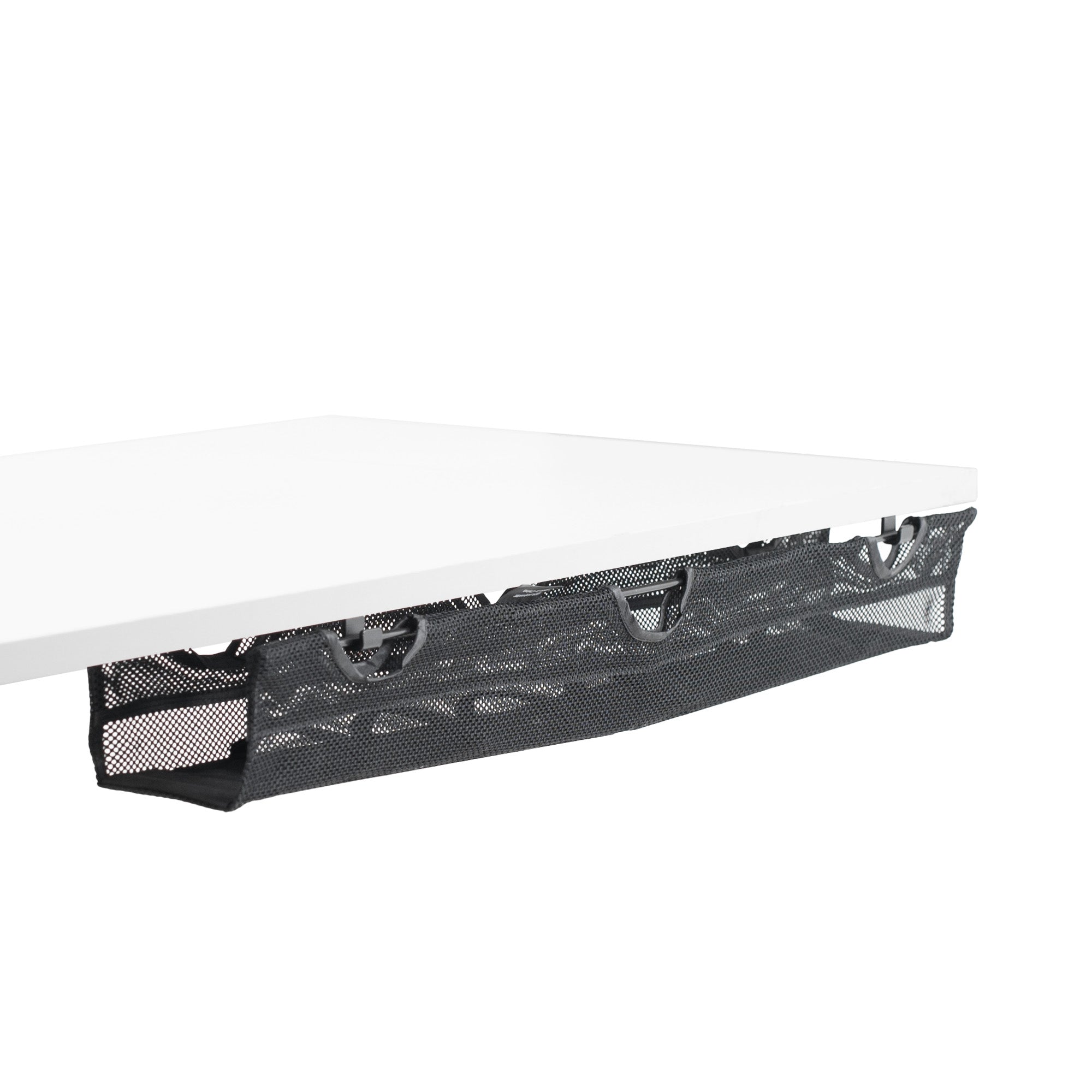 Under Desk Mesh Cable Management with Power Strip Holder