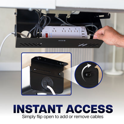 Flip Open Under Desk Cable Management Box