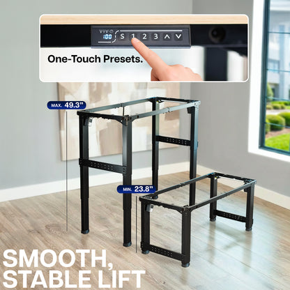 Black Premium Electric Dual-Motor Height Adjustable 4-Leg Desk Frame height adjustments