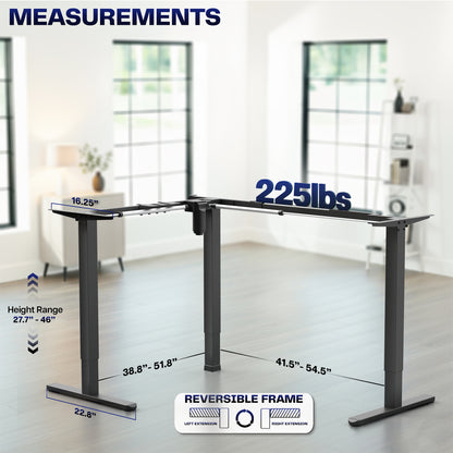 E3 Series - Corner Electric Single Motor Desk Frame
