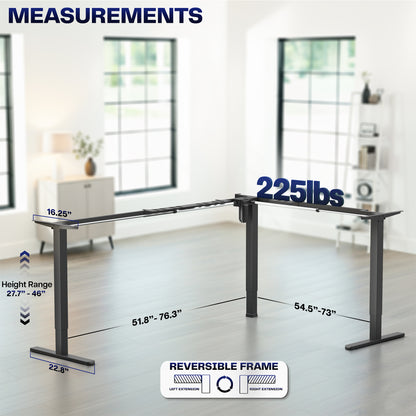 E3 Series - Corner Electric Single Motor Desk Frame