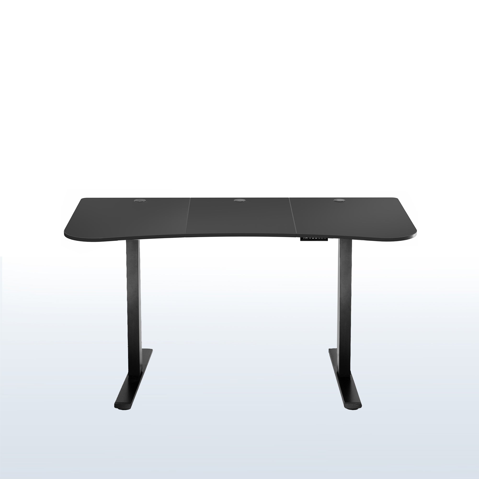Sit or stand an electric height adjustable desk with curved smooth edges.