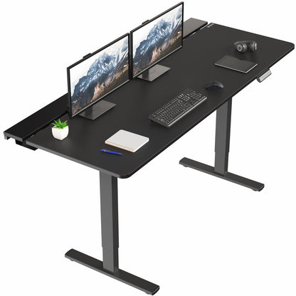 Height Adjustable Desk with Built-In Concealed Cable Trays, Complete Active Standing Workstation