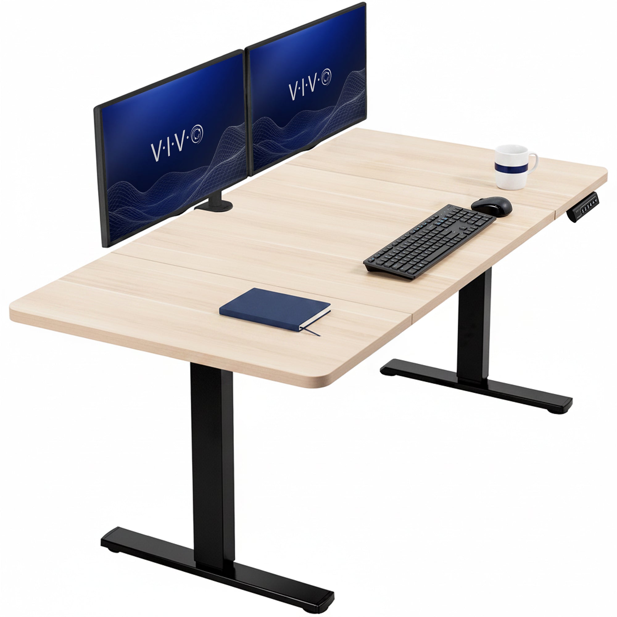 Single Motor Electric Desk with Push Button Memory Controller